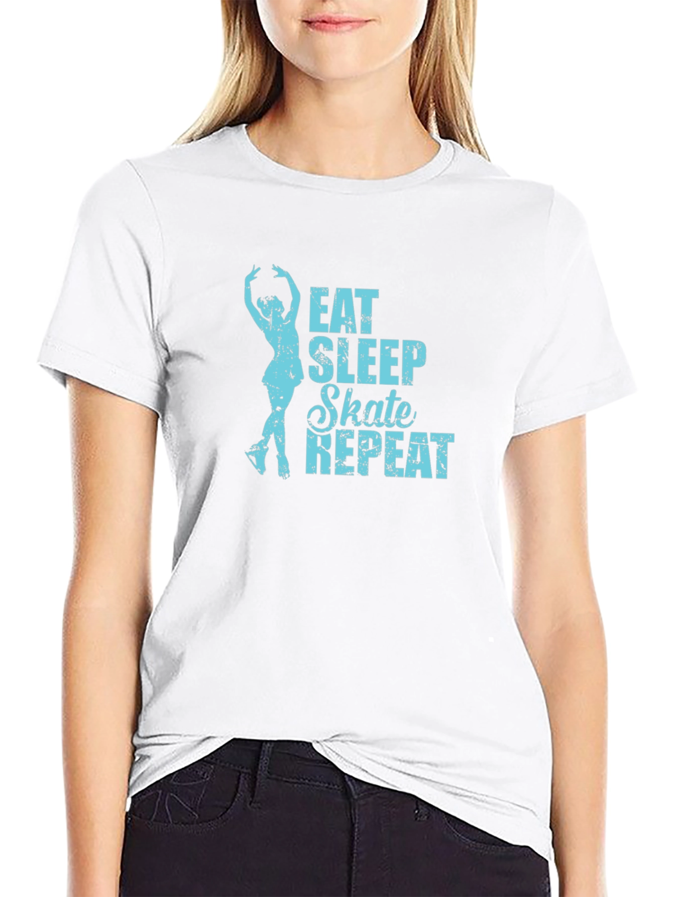 Eat Sleep Skate Repeat Black T-Shirt