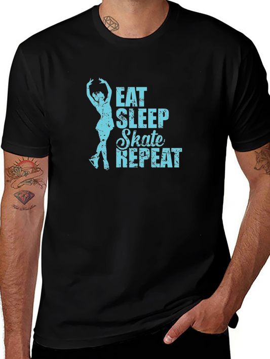 Eat Sleep Skate Repeat Black T-Shirt