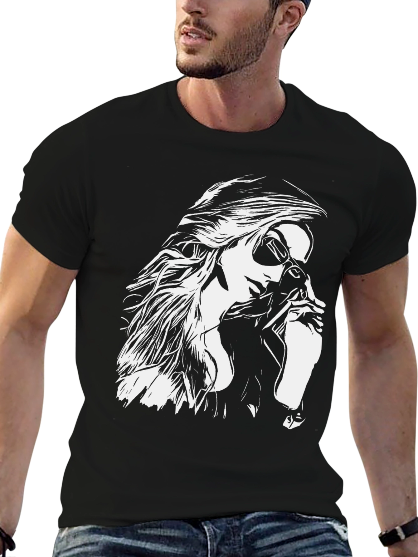 Cool Woman Graphic Tee - Stylish Black T-Shirt