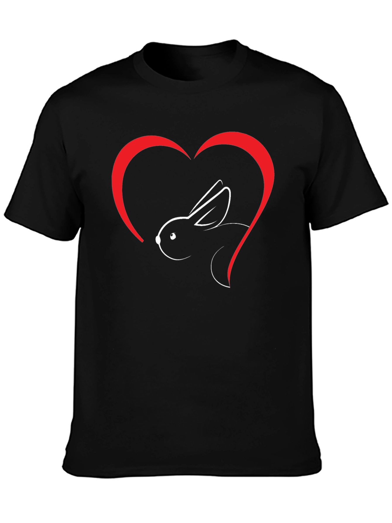 Rabbit Heart Graphic T-Shirt - Soft Cotton Blend