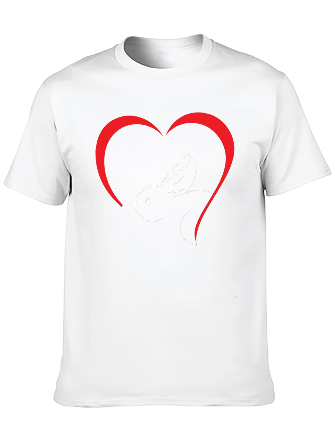 Rabbit Heart Graphic T-Shirt - Soft Cotton Blend