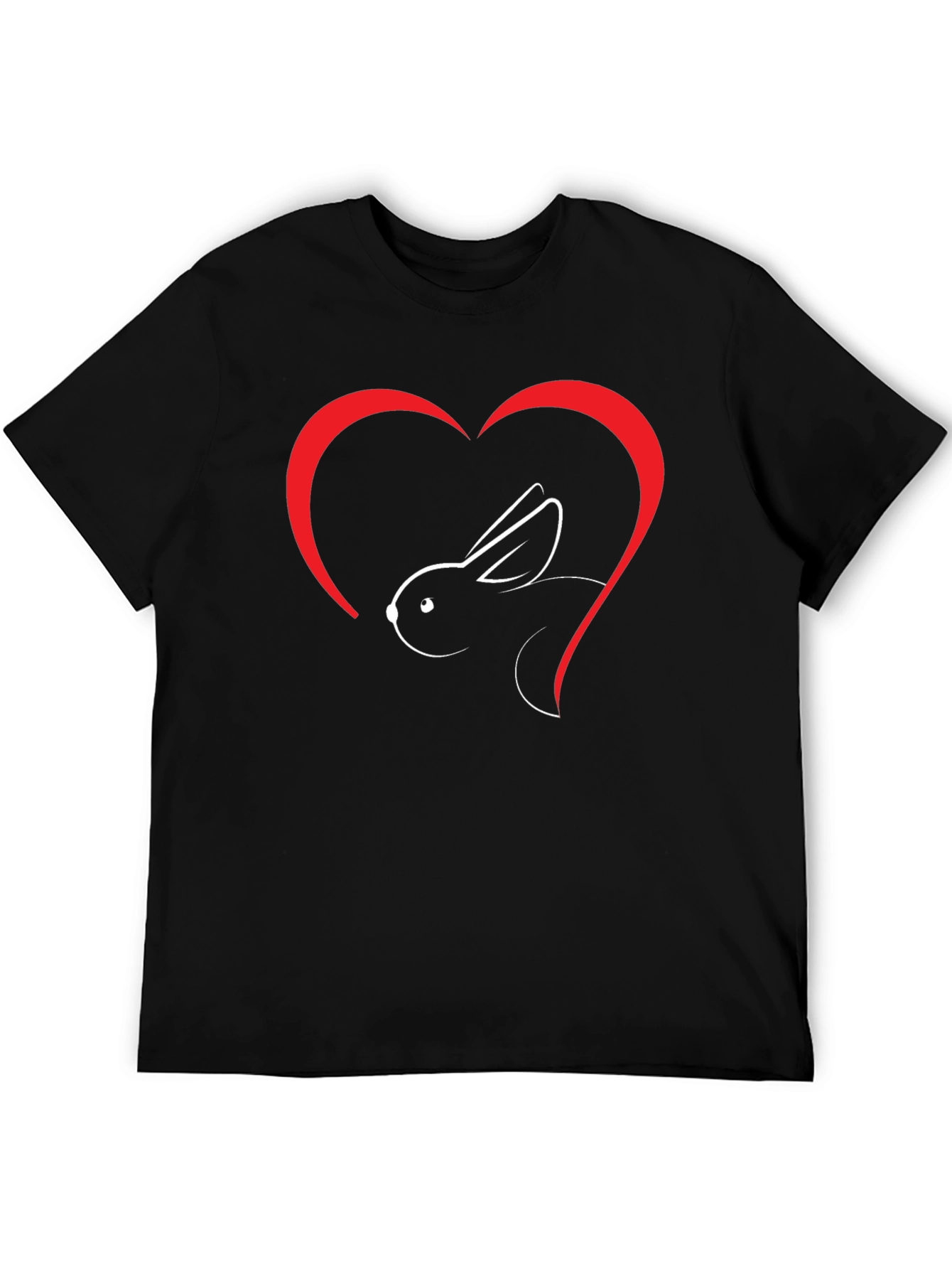 Rabbit Heart Graphic T-Shirt - Soft Cotton Blend