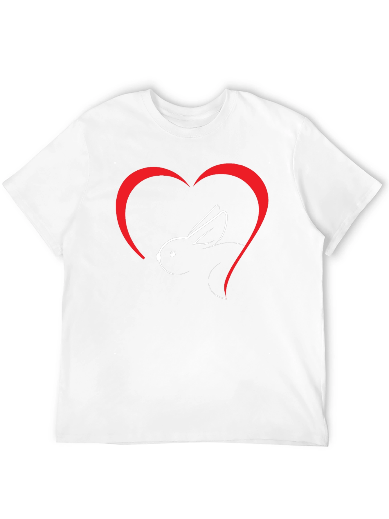 Rabbit Heart Graphic T-Shirt - Soft Cotton Blend