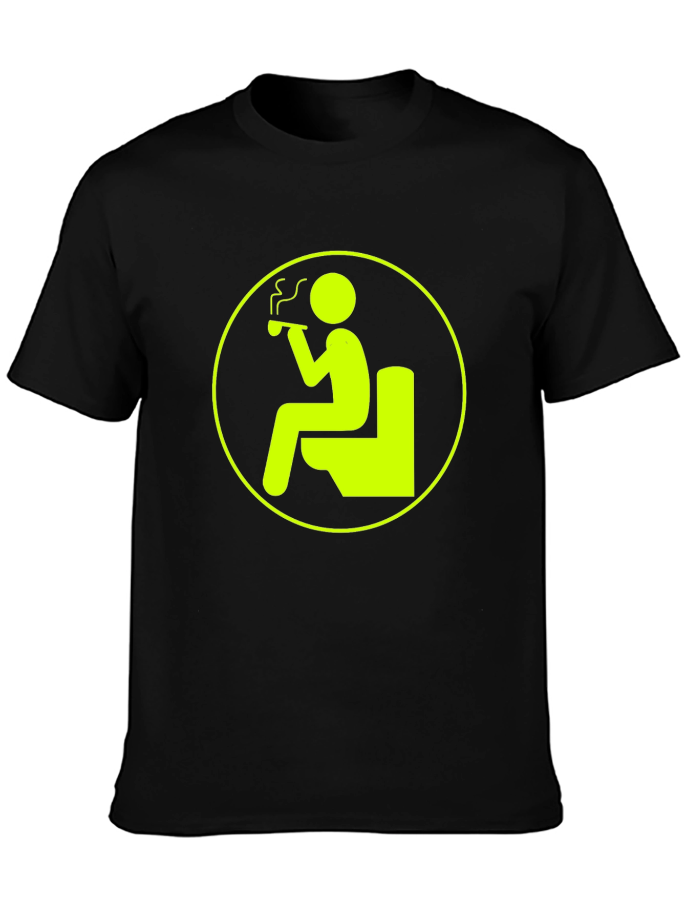 Funny Smoking on Toilet Black T-Shirt