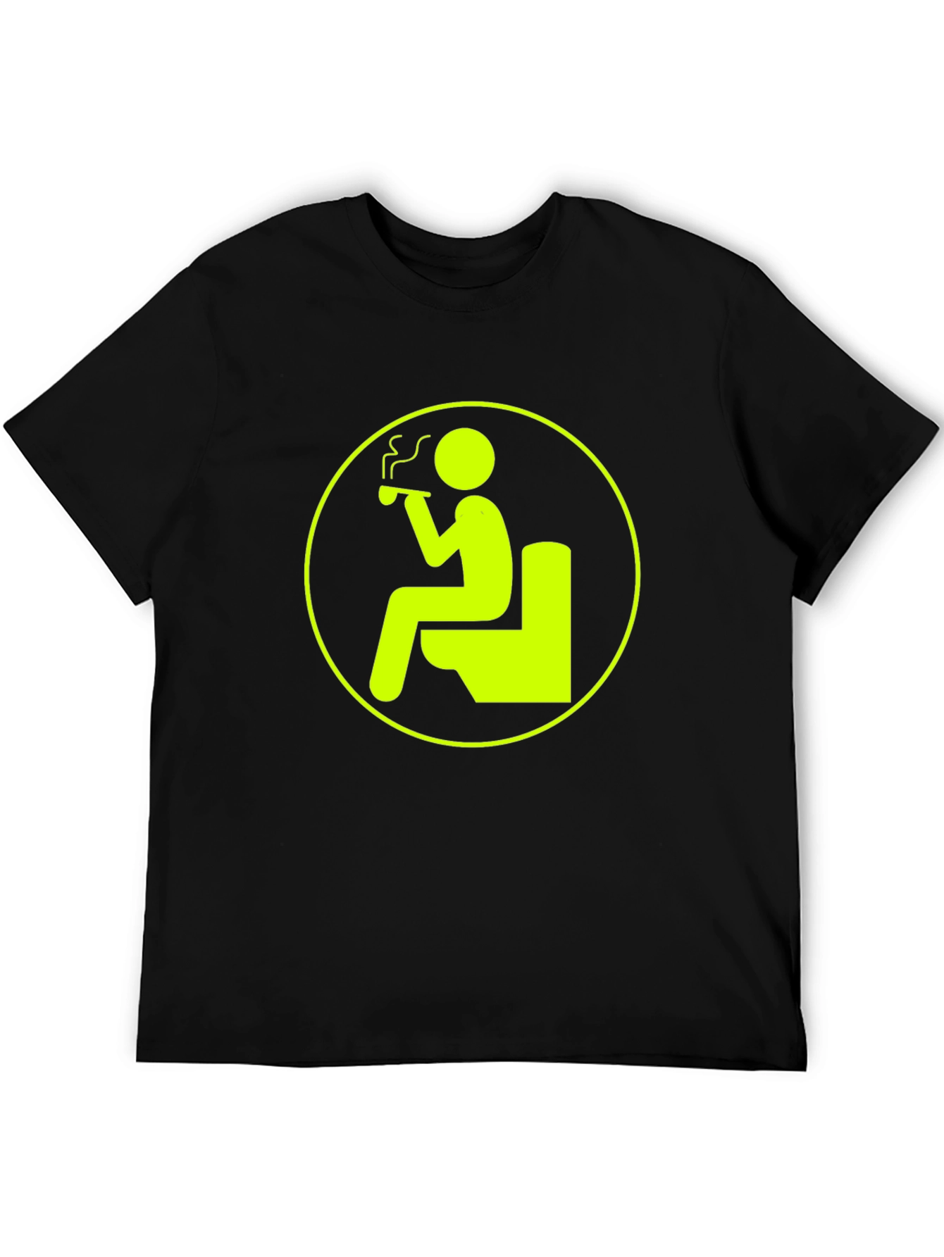 Funny Smoking on Toilet Black T-Shirt