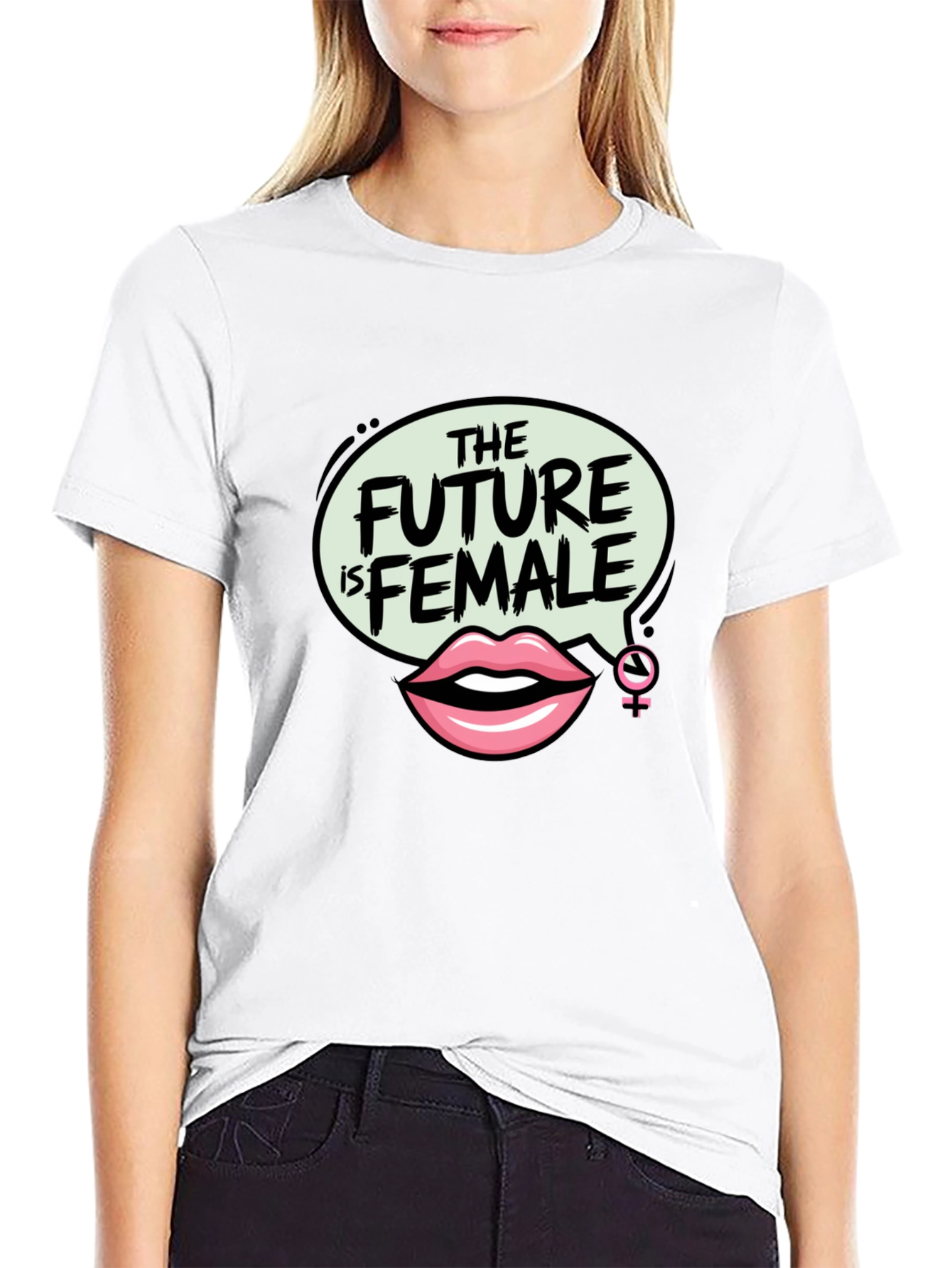 The Future is Female Graphic Tee - Black