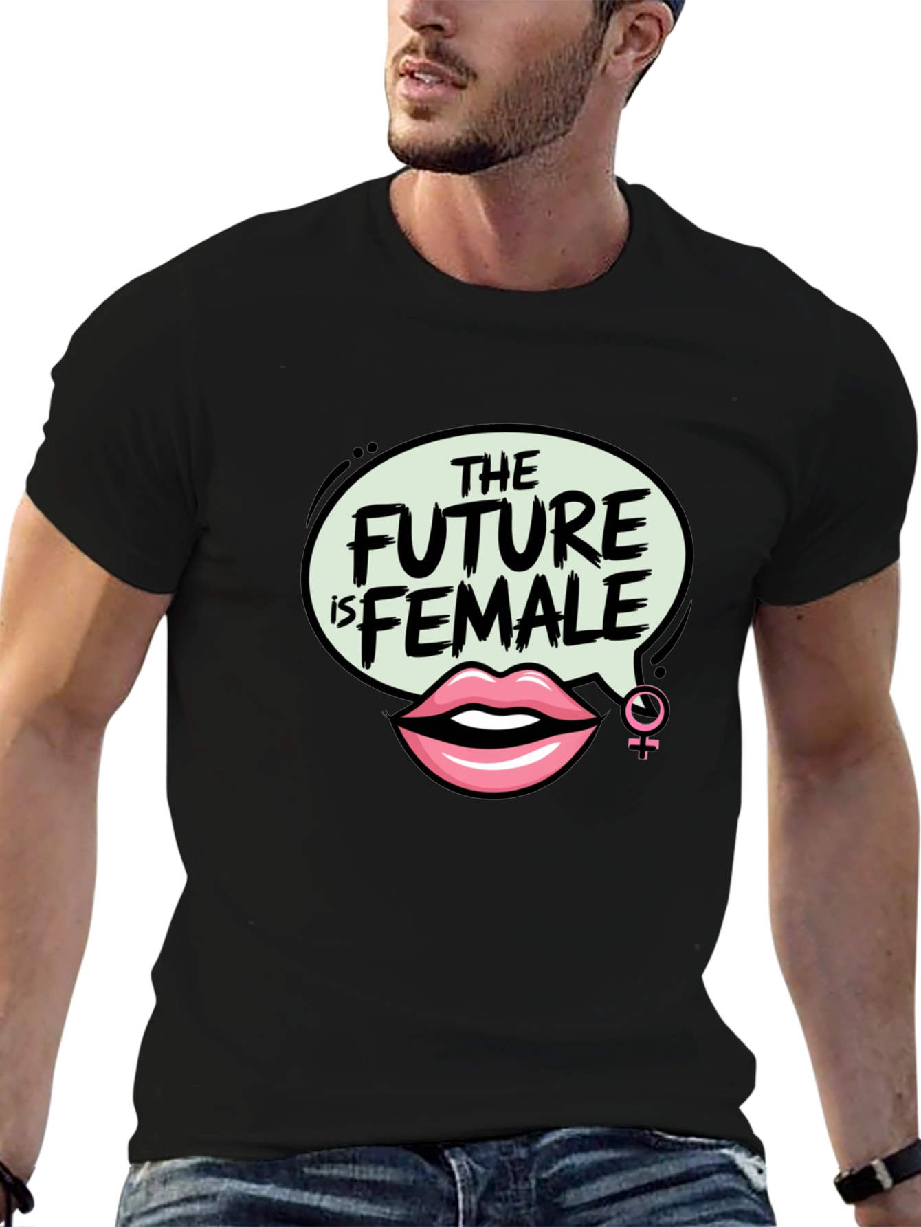 The Future is Female Graphic Tee - Black