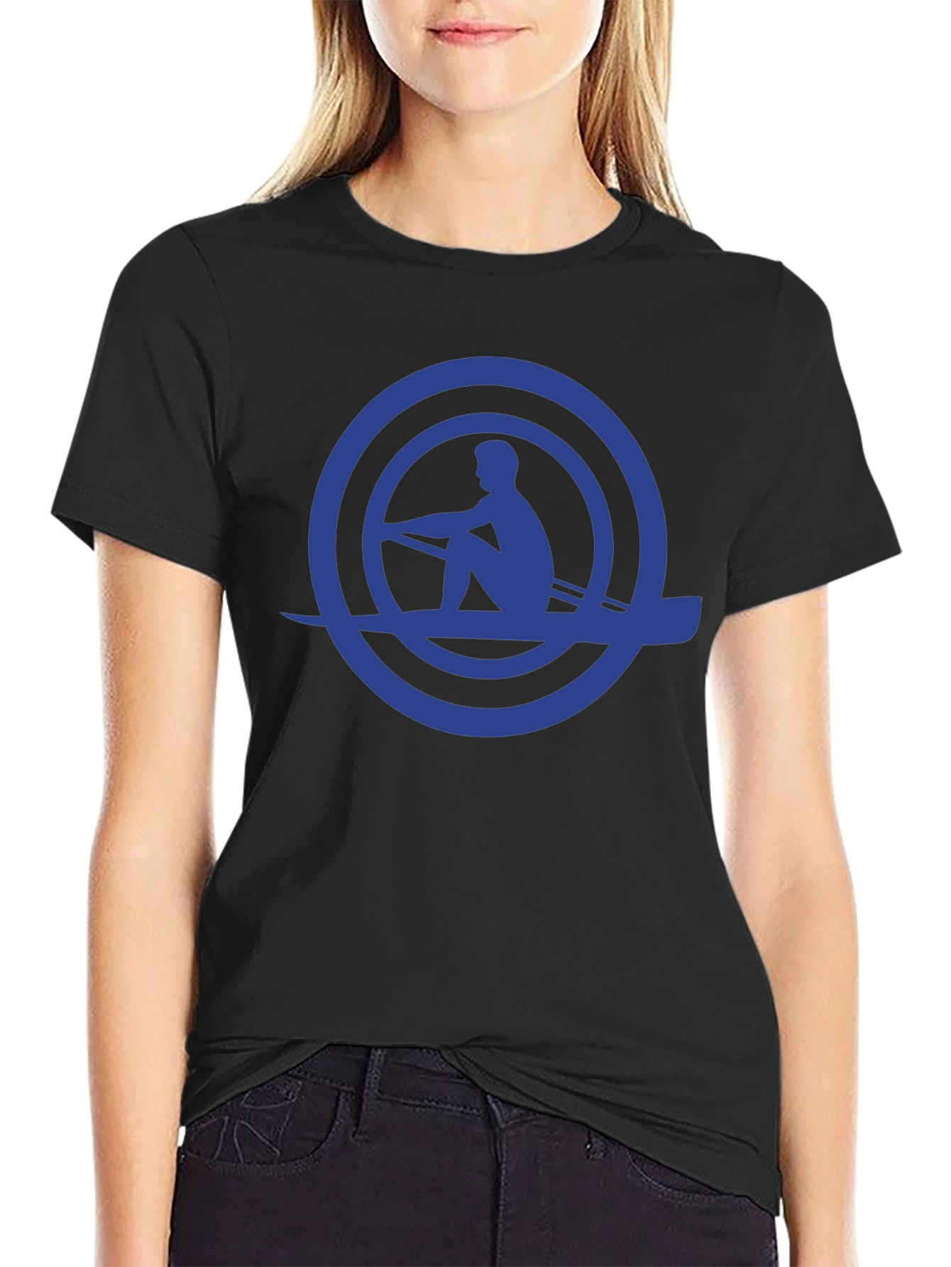 Rowing Silhouette Graphic Tee - Mens Black T-Shirt