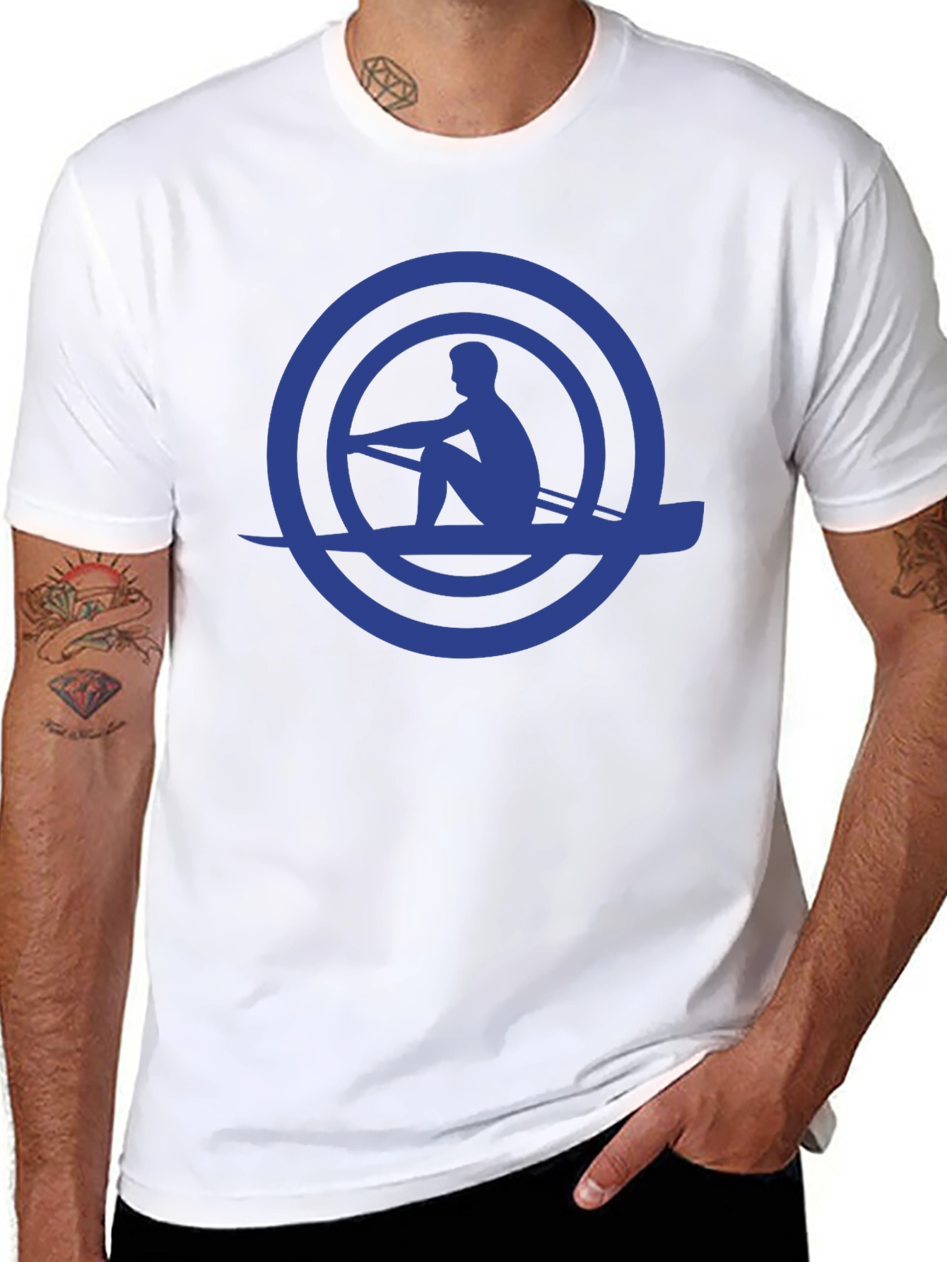 Rowing Silhouette Graphic Tee - Mens Black T-Shirt