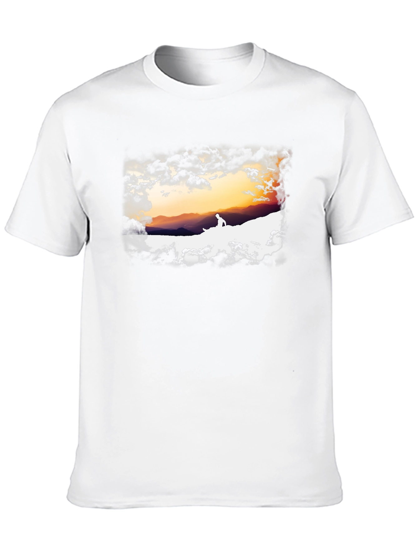 Sunset Silhouette Graphic Tee - Black Cotton