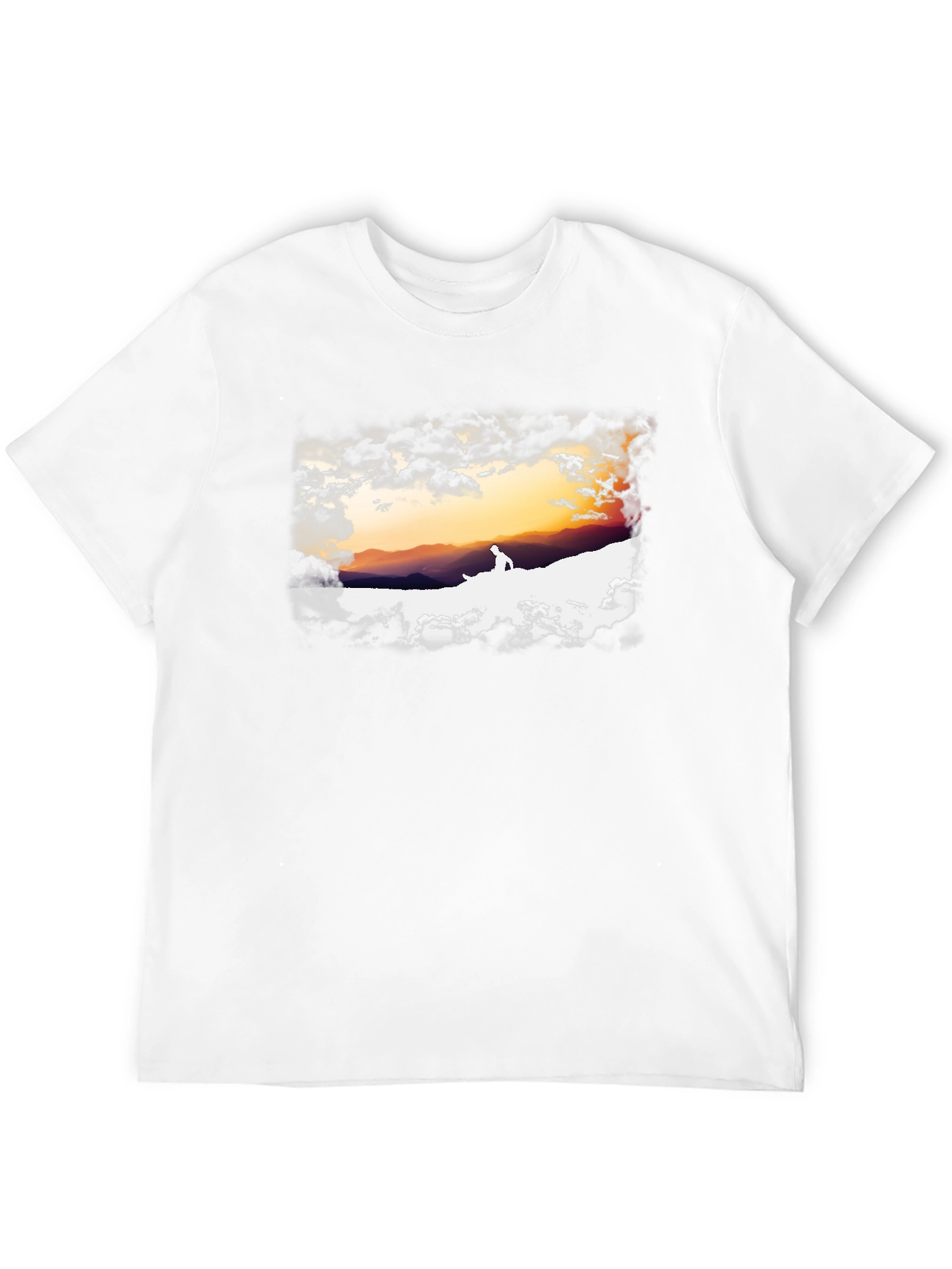 Sunset Silhouette Graphic Tee - Black Cotton