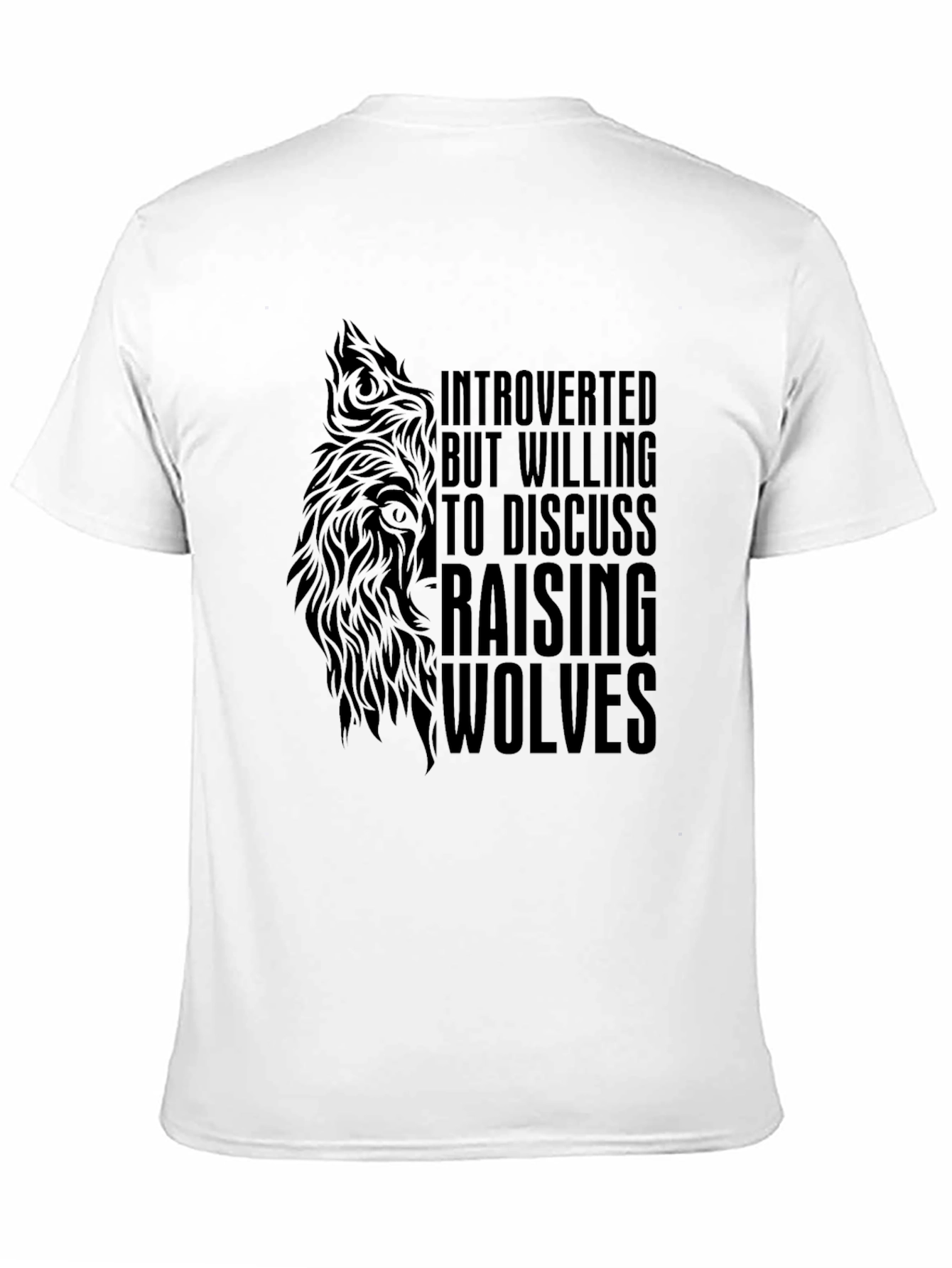 Introverted Wolves Graphic T-Shirt - Unisex Black Tee