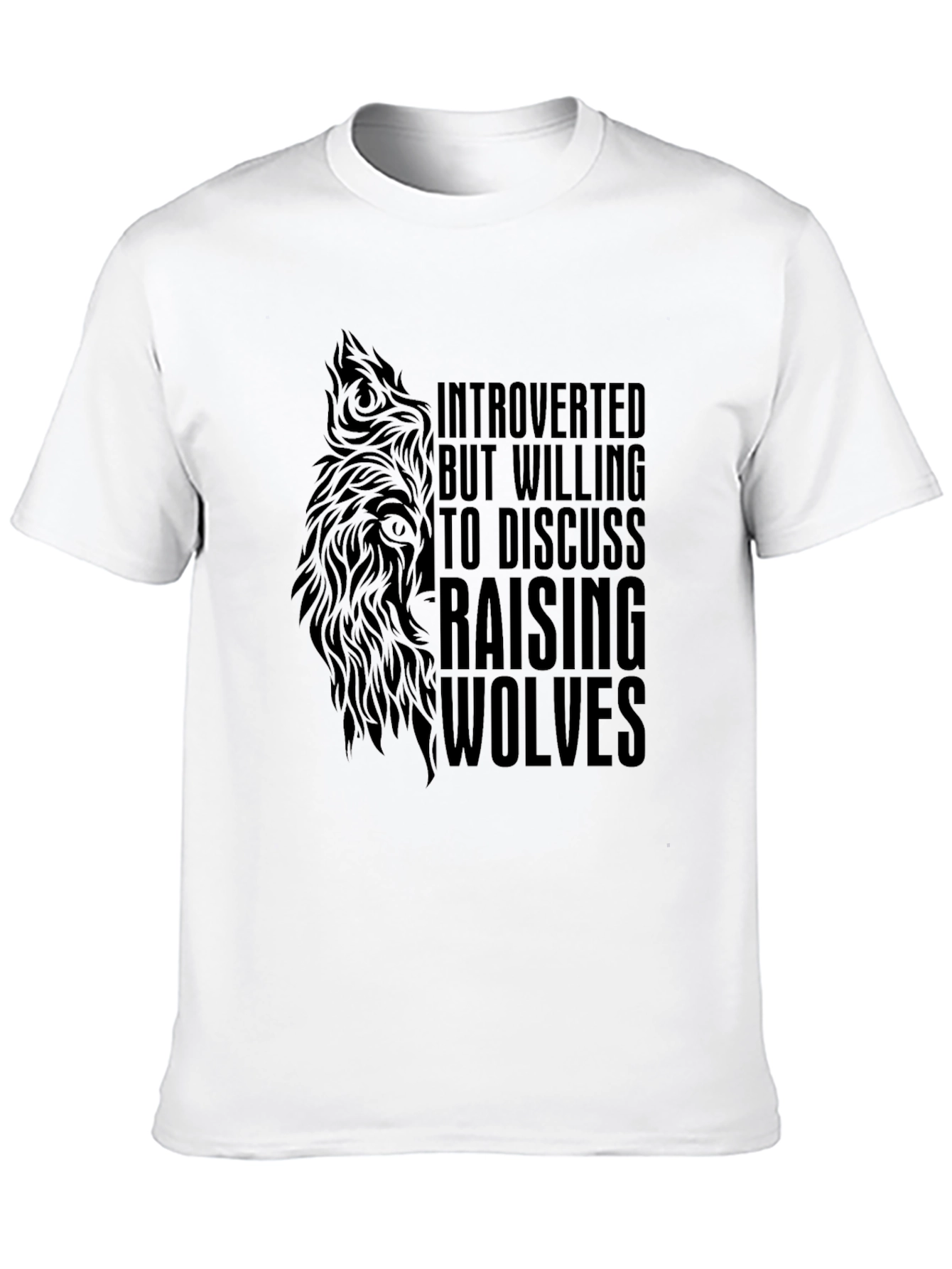 Introverted Wolves Graphic T-Shirt - Unisex Black Tee