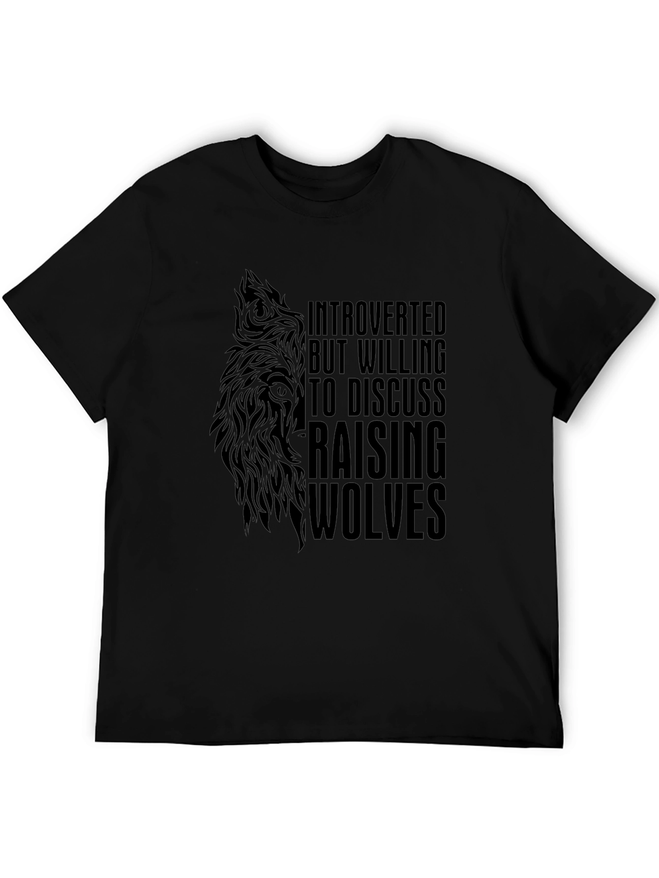 Introverted Wolves Graphic T-Shirt - Unisex Black Tee
