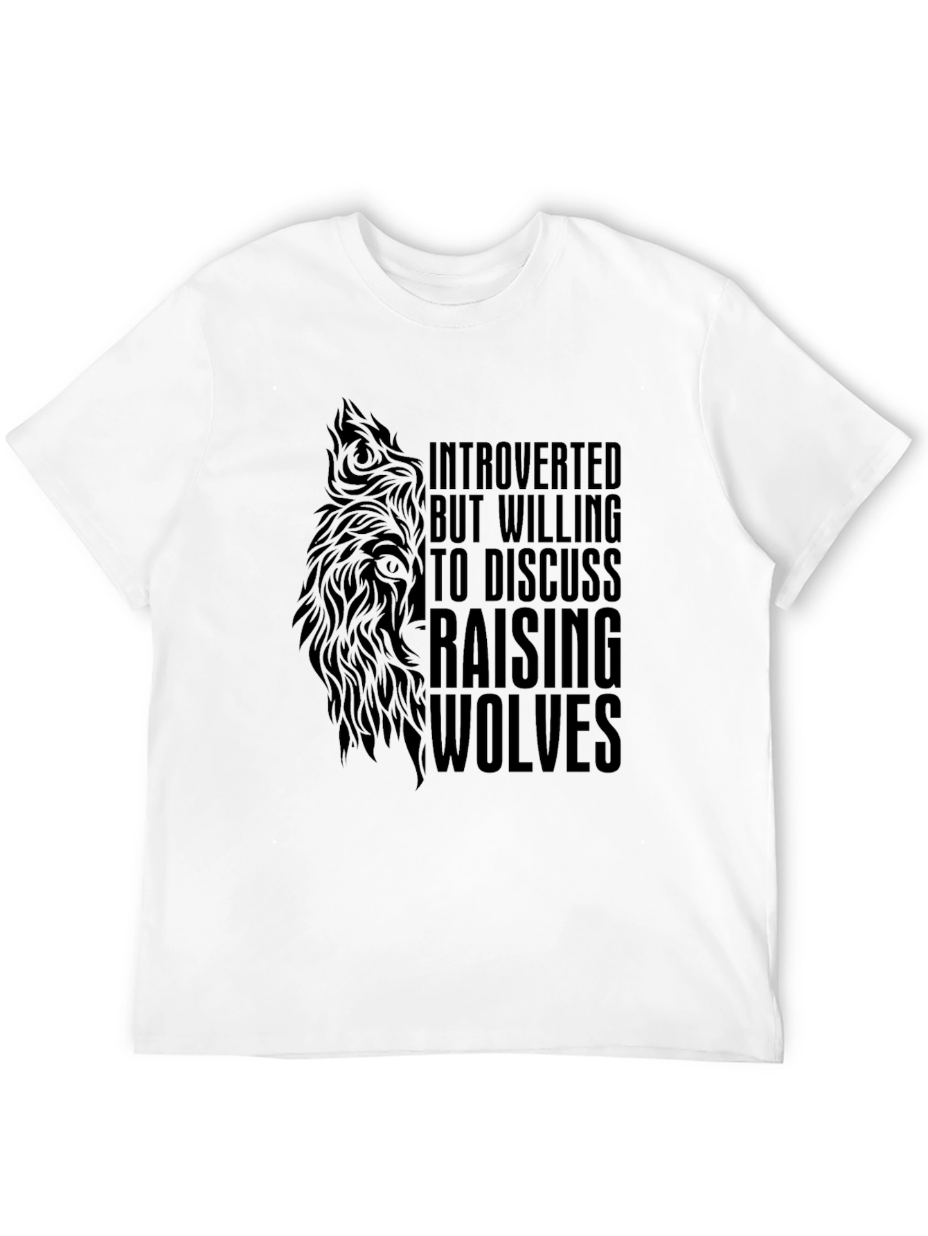 Introverted Wolves Graphic T-Shirt - Unisex Black Tee