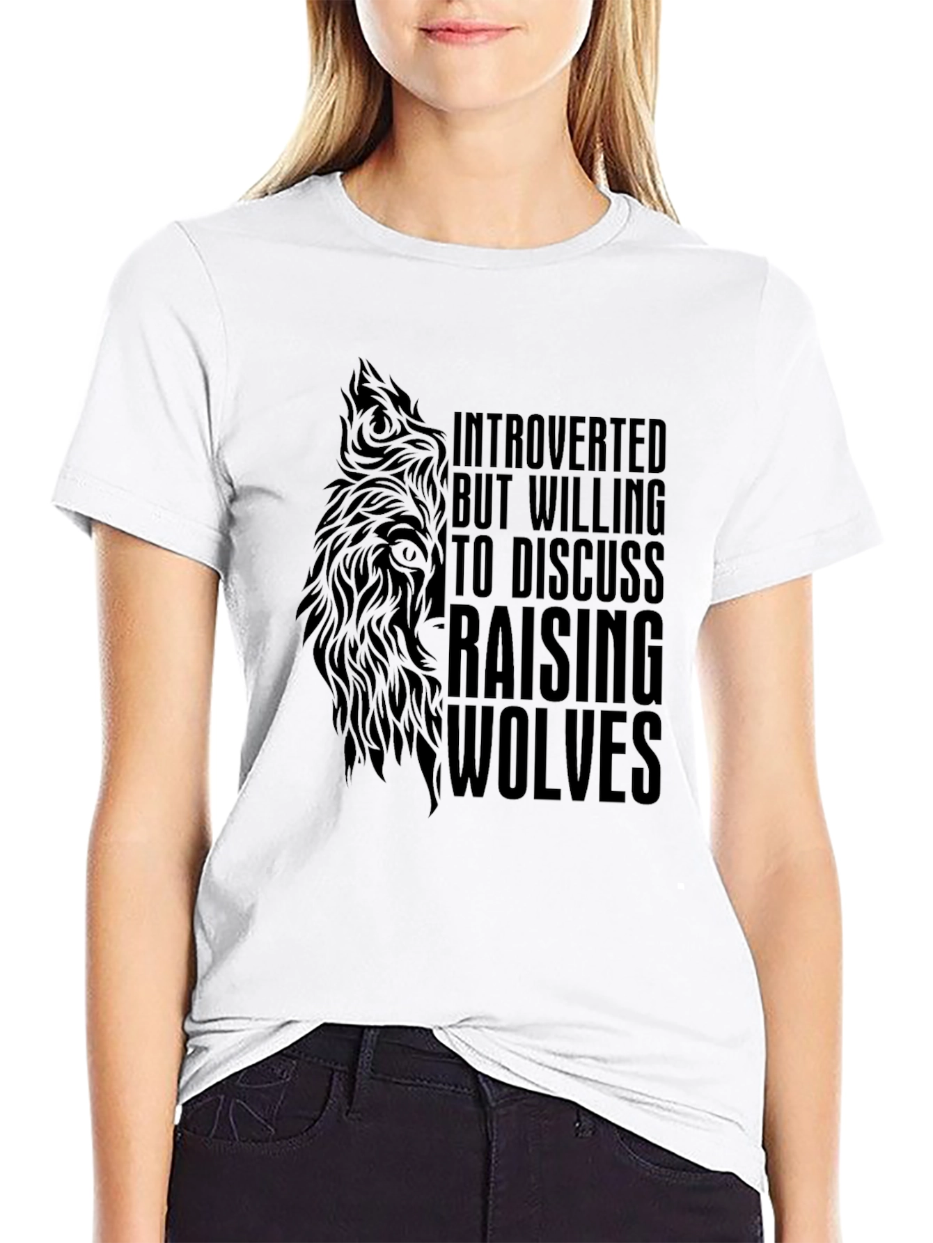Introverted Wolves Graphic T-Shirt - Unisex Black Tee