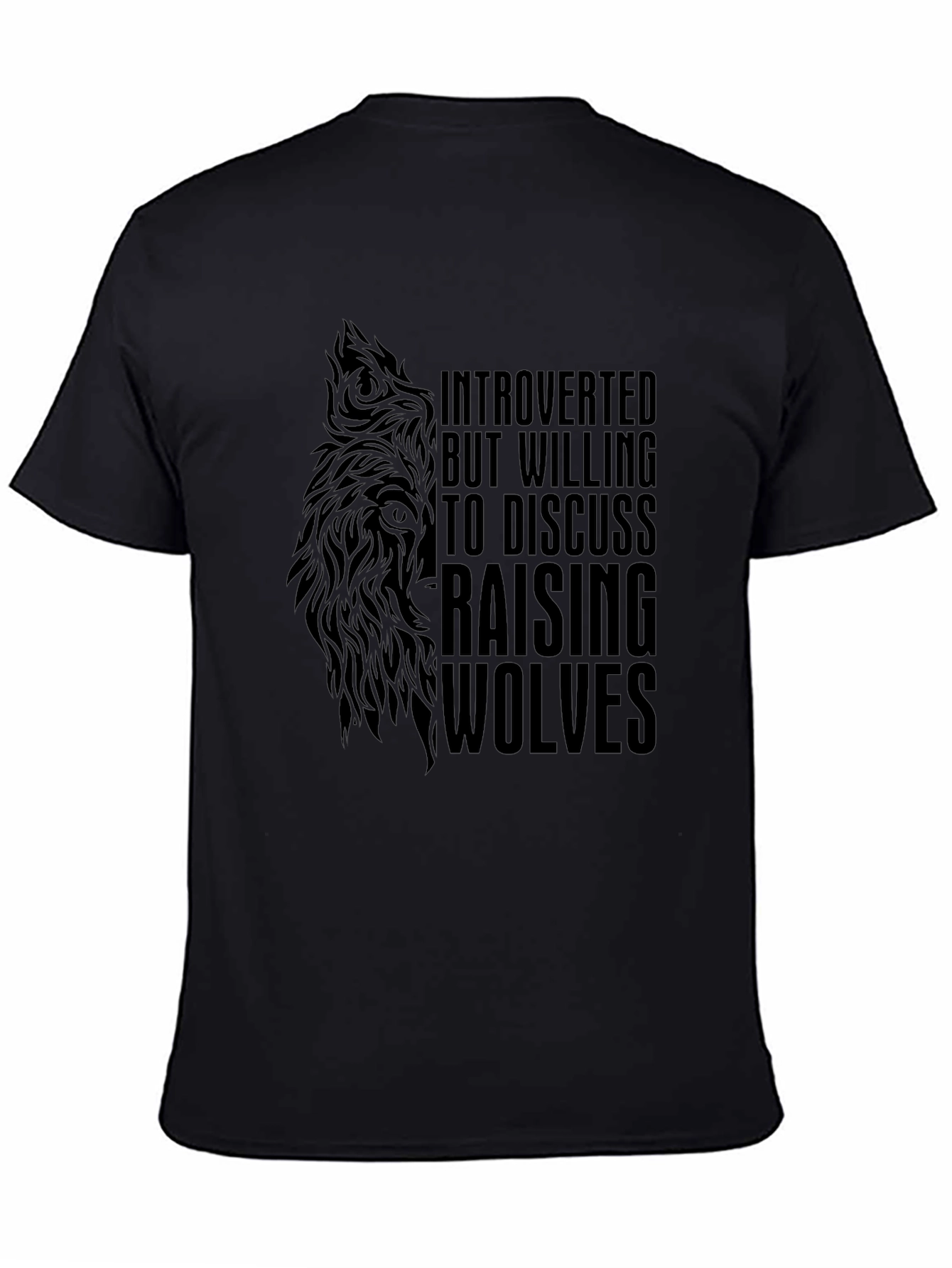 Introverted Wolves Graphic T-Shirt - Unisex Black Tee