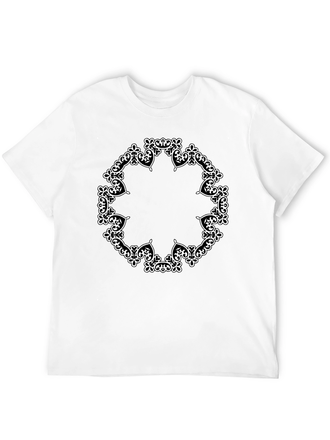 Black Floral Mandala T-Shirt