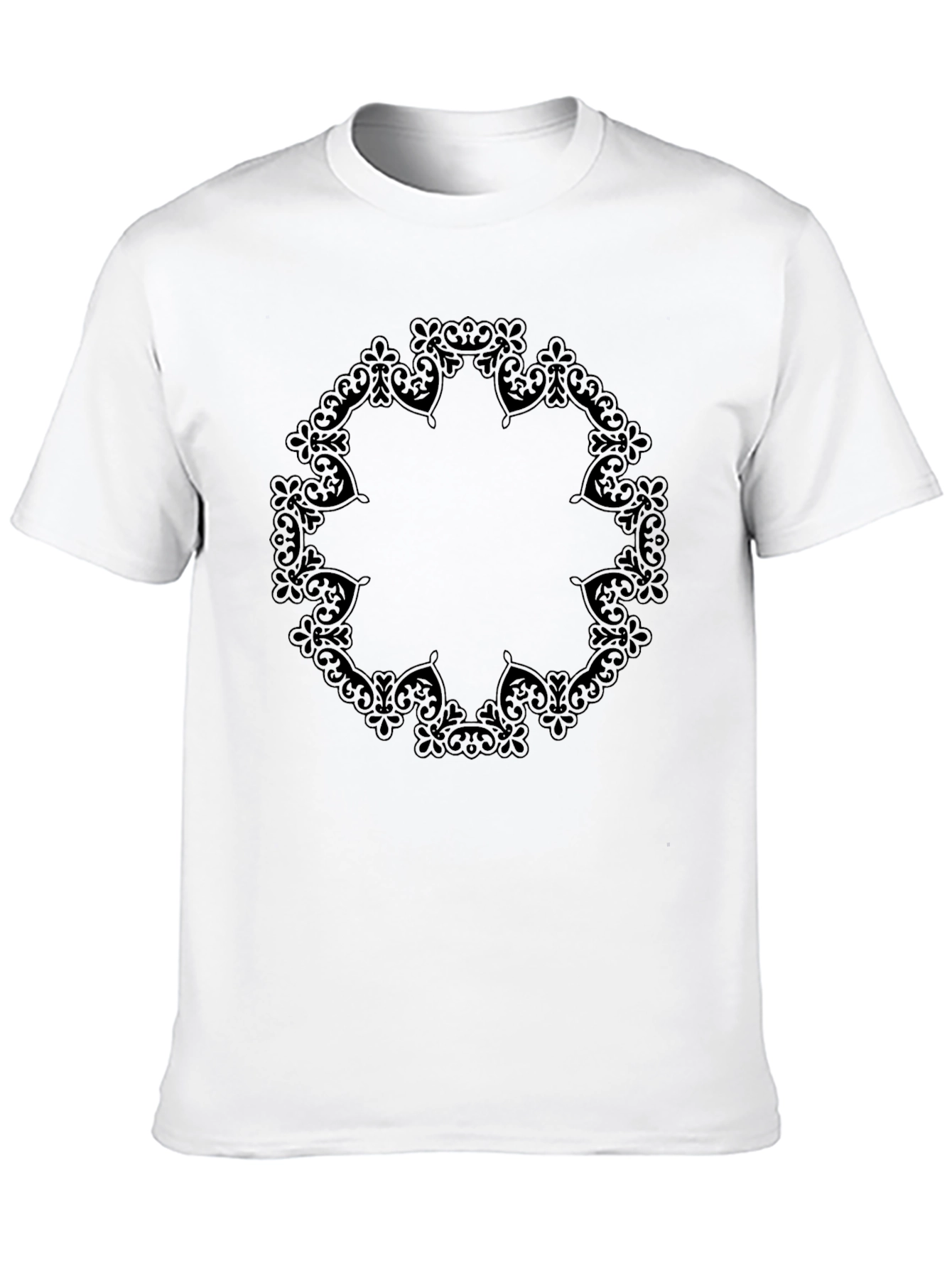 Black Floral Mandala T-Shirt