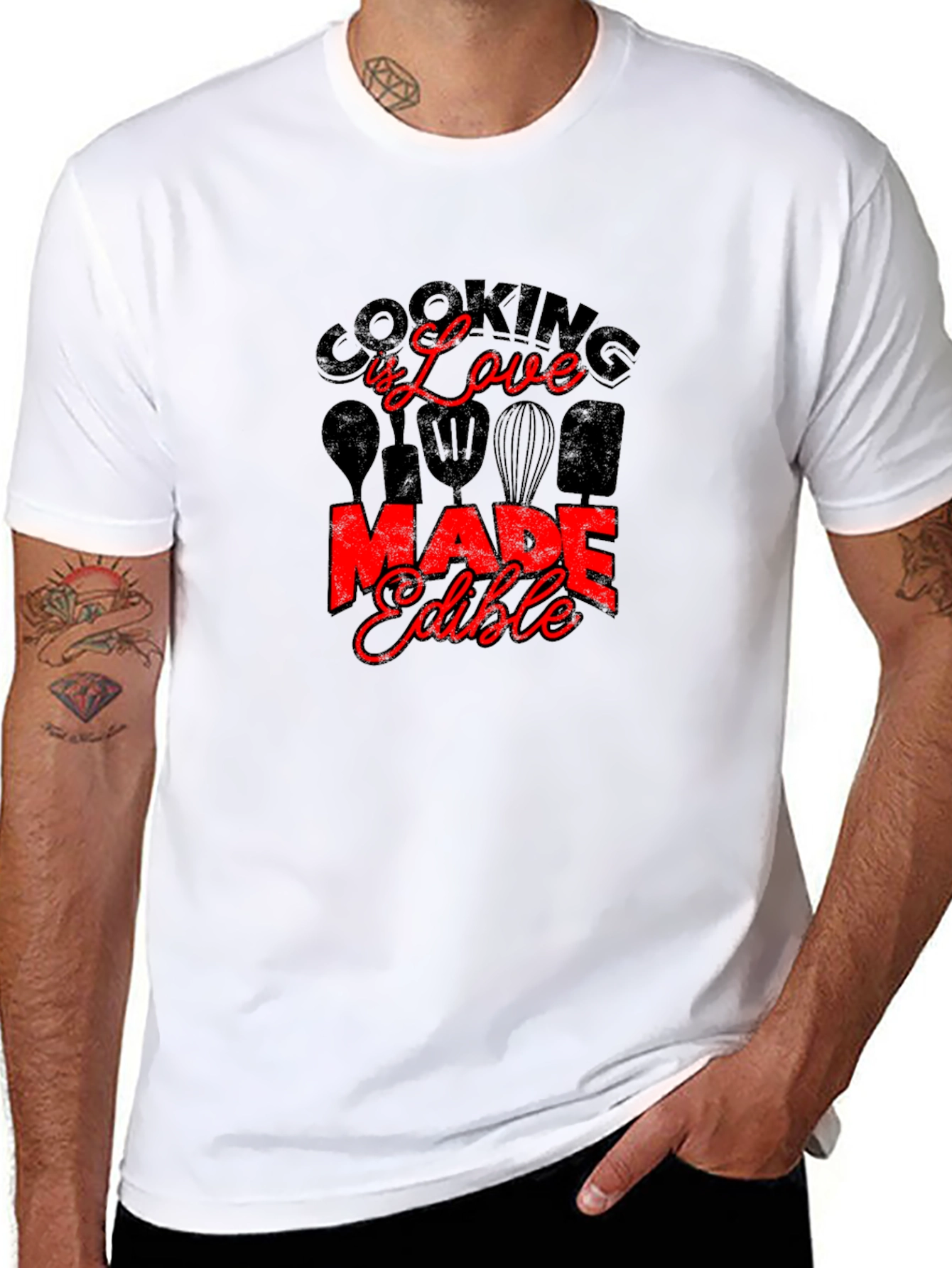 Cooking is Love Made Edible Black T-Shirt