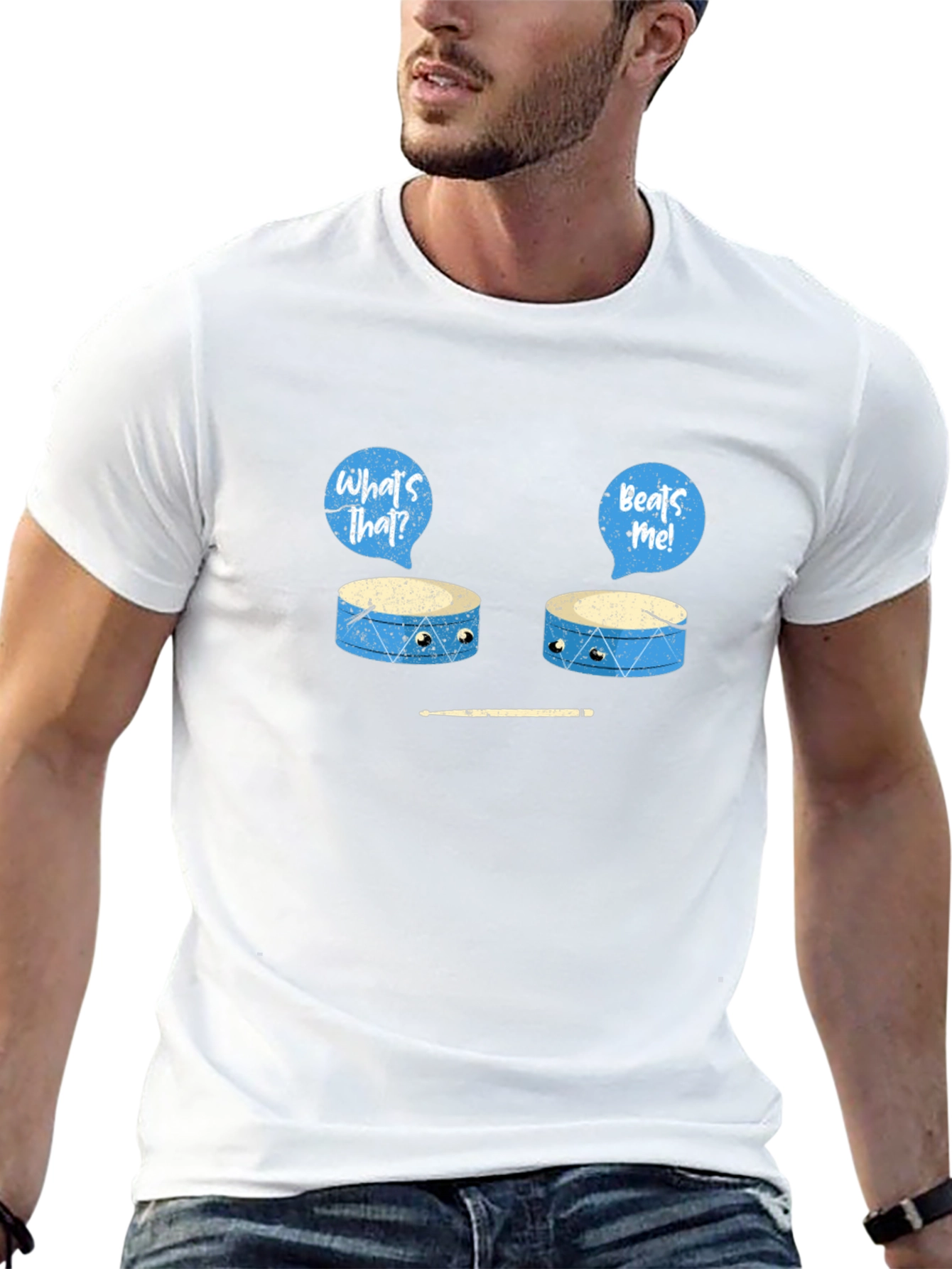 Funny Drum T-Shirt - Whats That Beats Me!