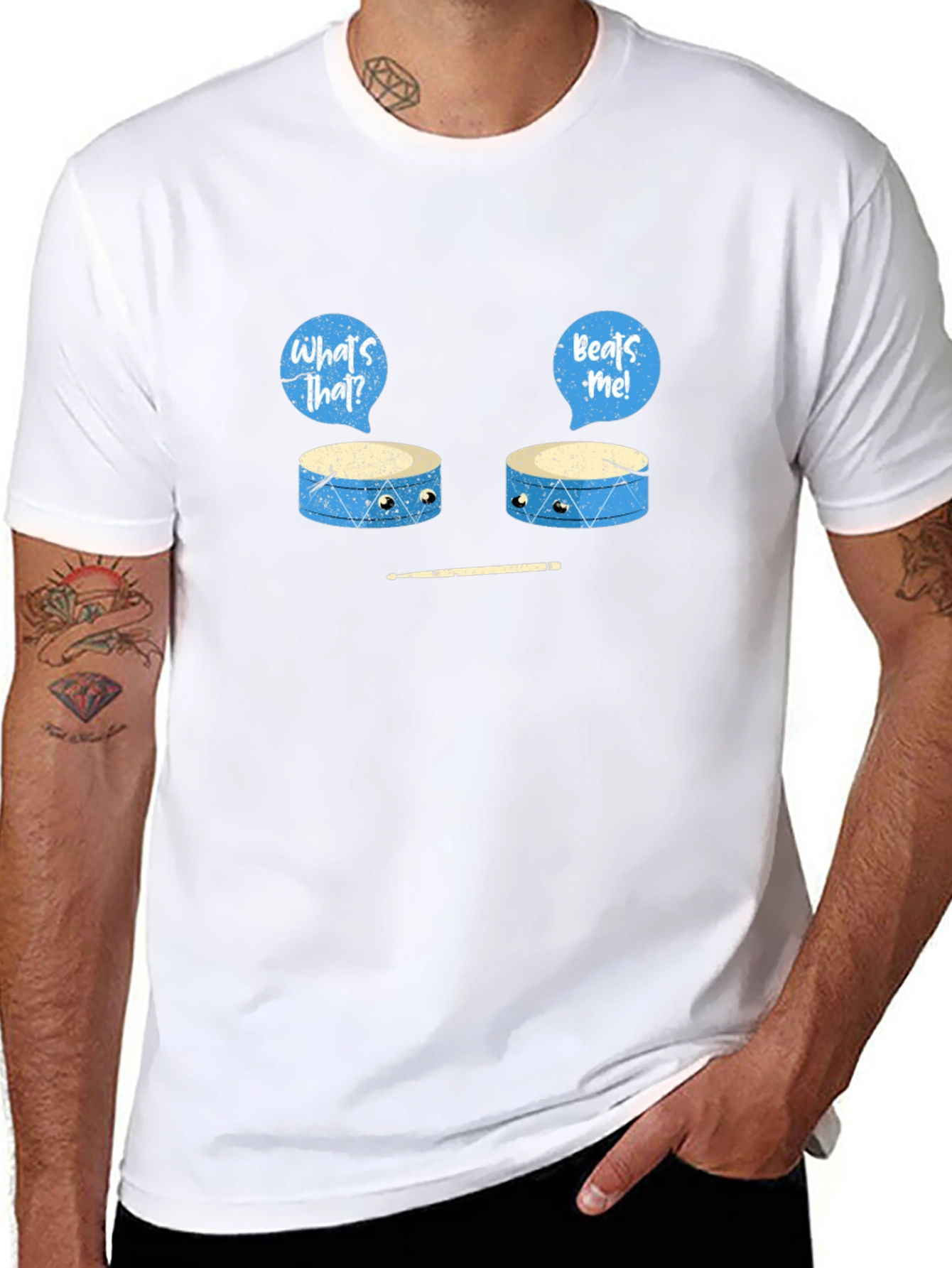 Funny Drum T-Shirt - Whats That Beats Me!