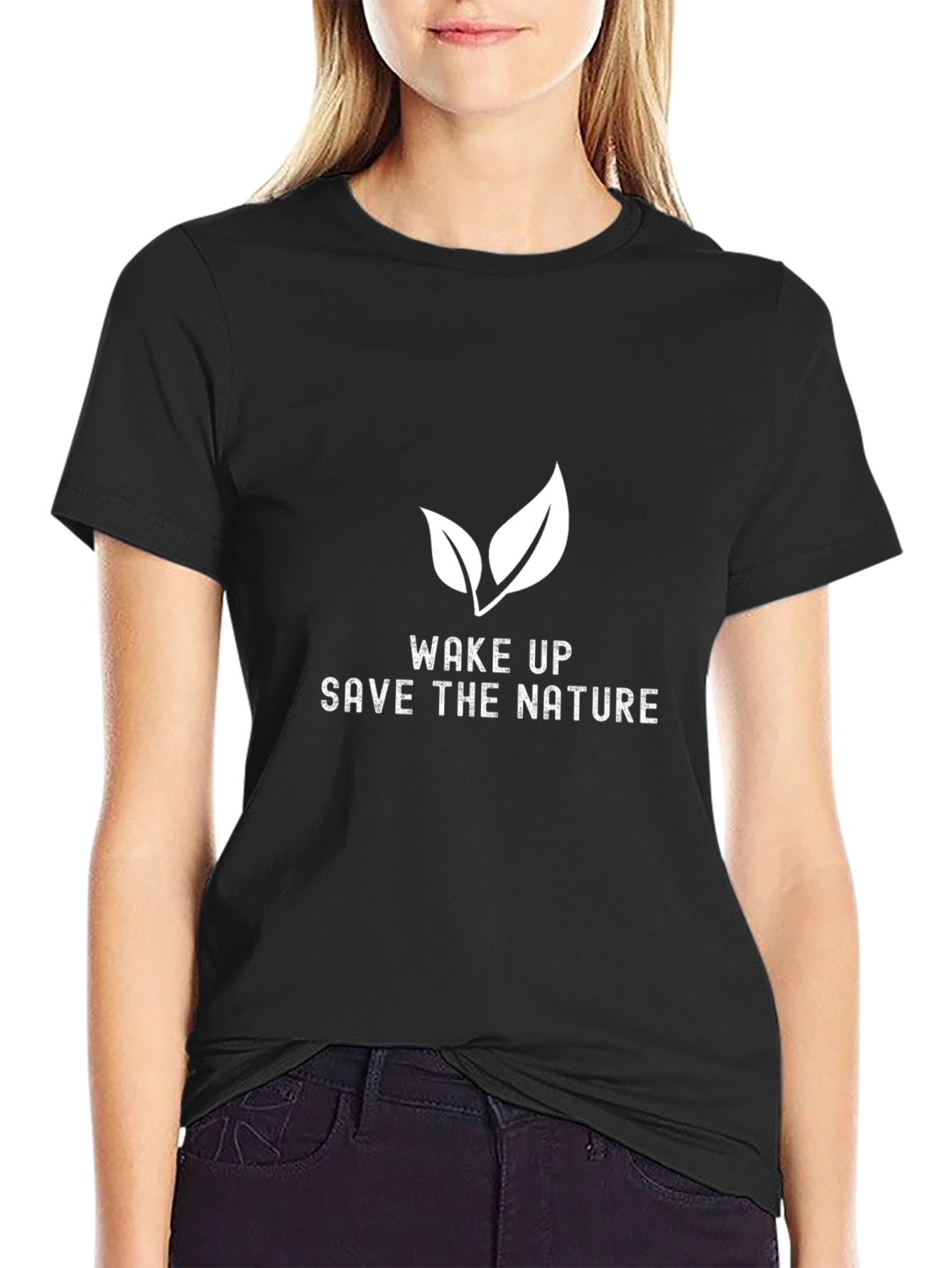 Eco-Friendly Wake Up Save Nature Graphic Tee