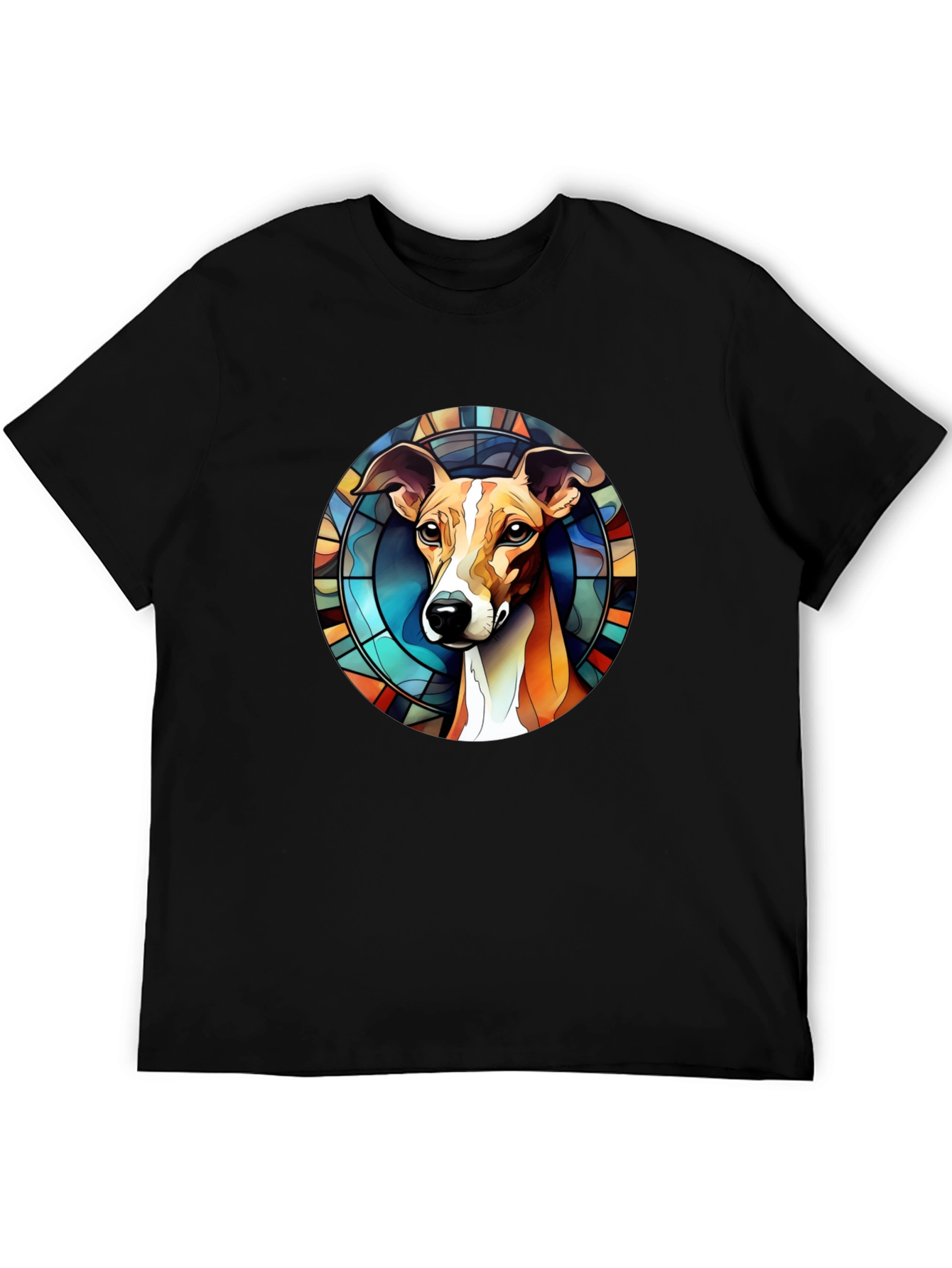 Dog Stained Glass Graphic Tee - Unique Design