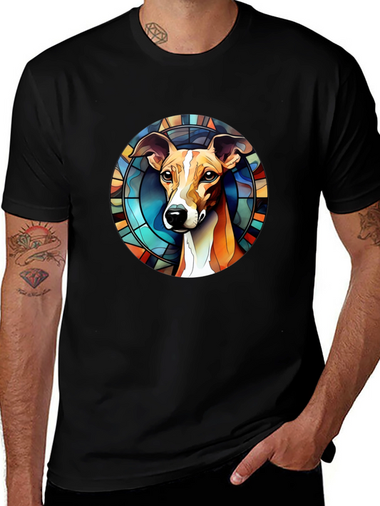 Dog Stained Glass Graphic Tee - Unique Design