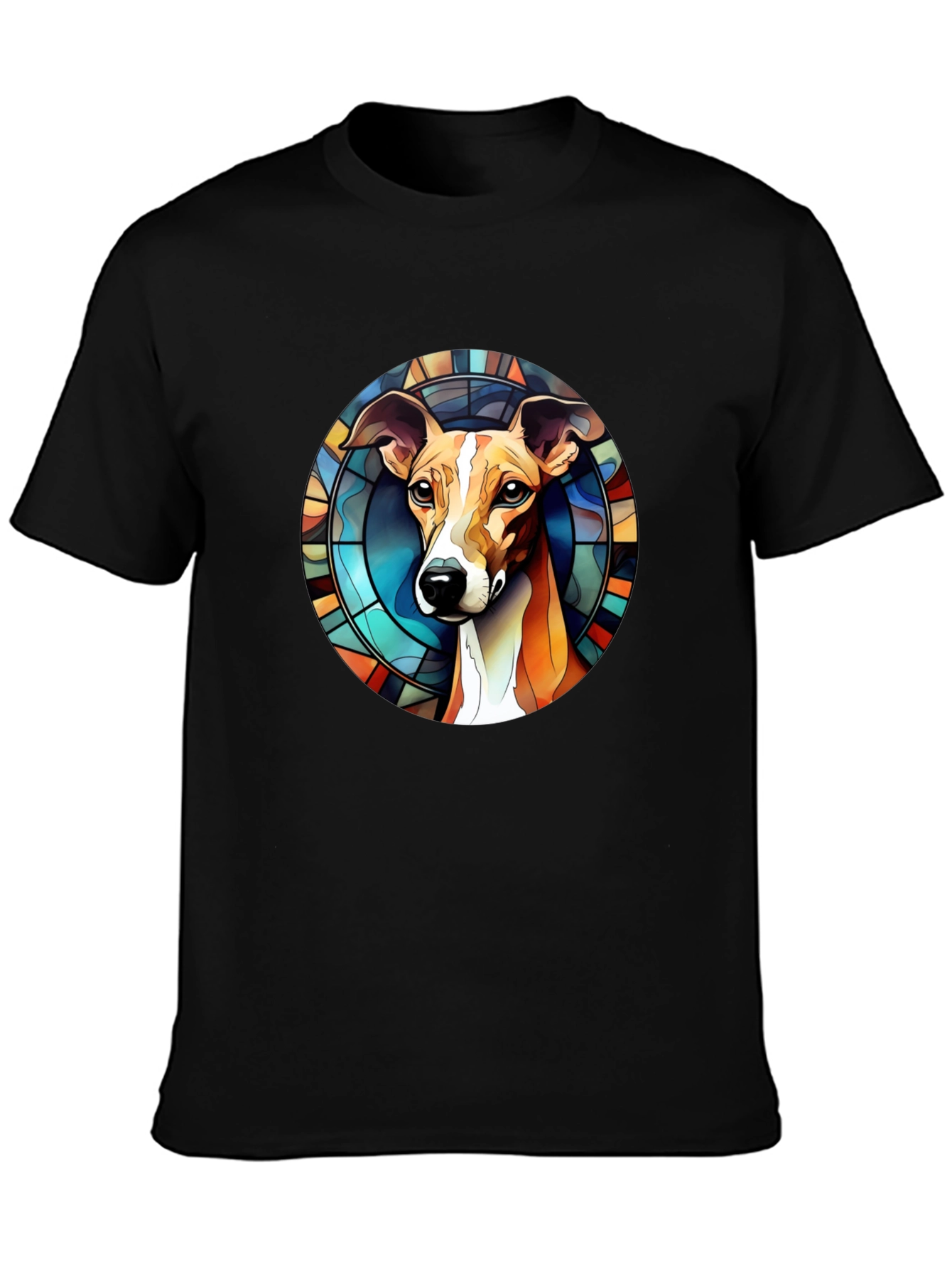 Dog Stained Glass Graphic Tee - Unique Design