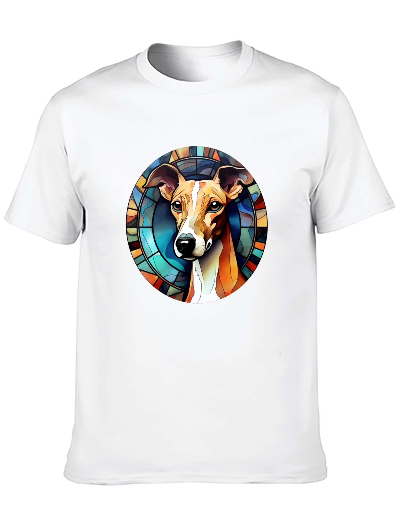 Dog Stained Glass Graphic Tee - Unique Design