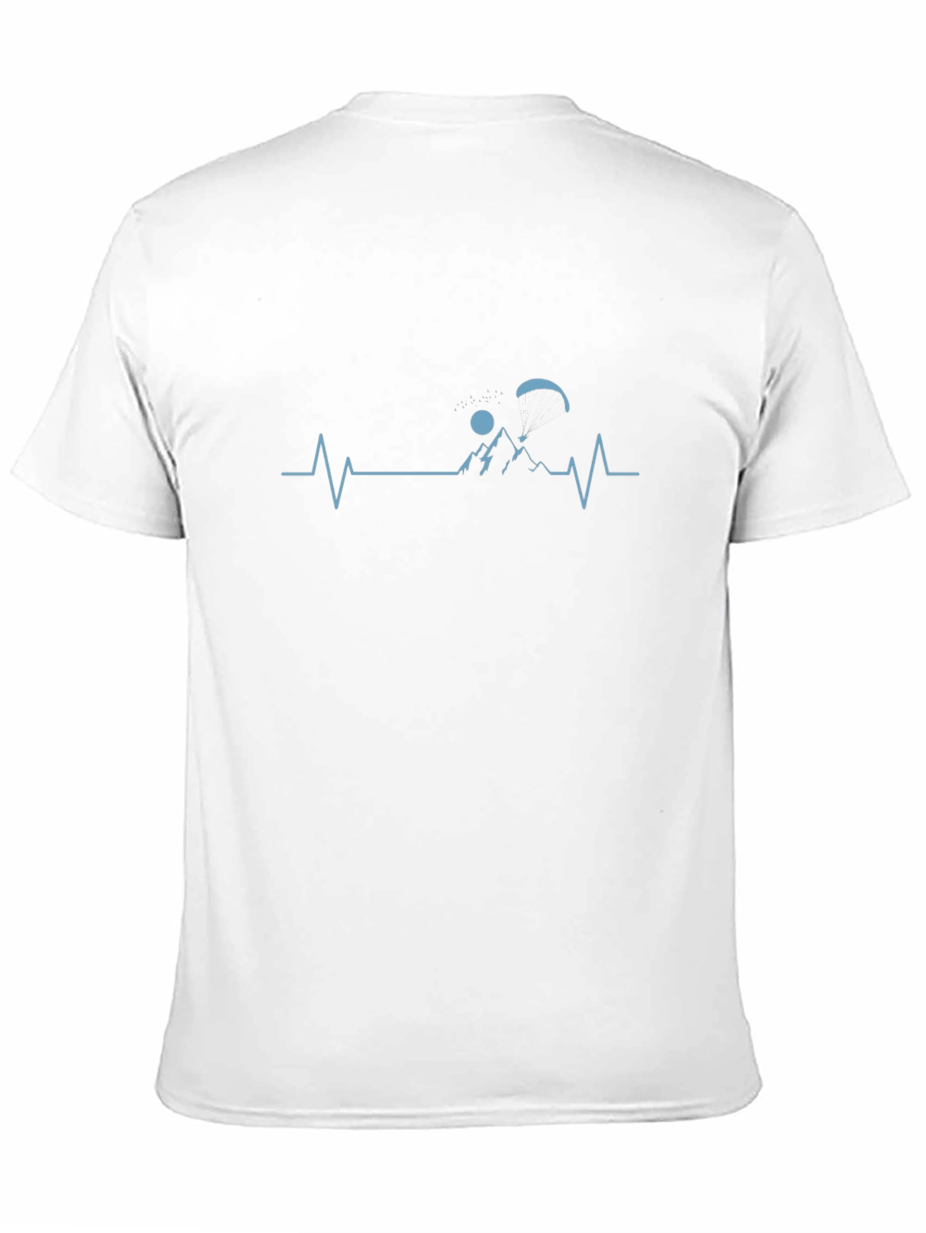 Paragliding Heartbeat Graphic T-Shirt - Black