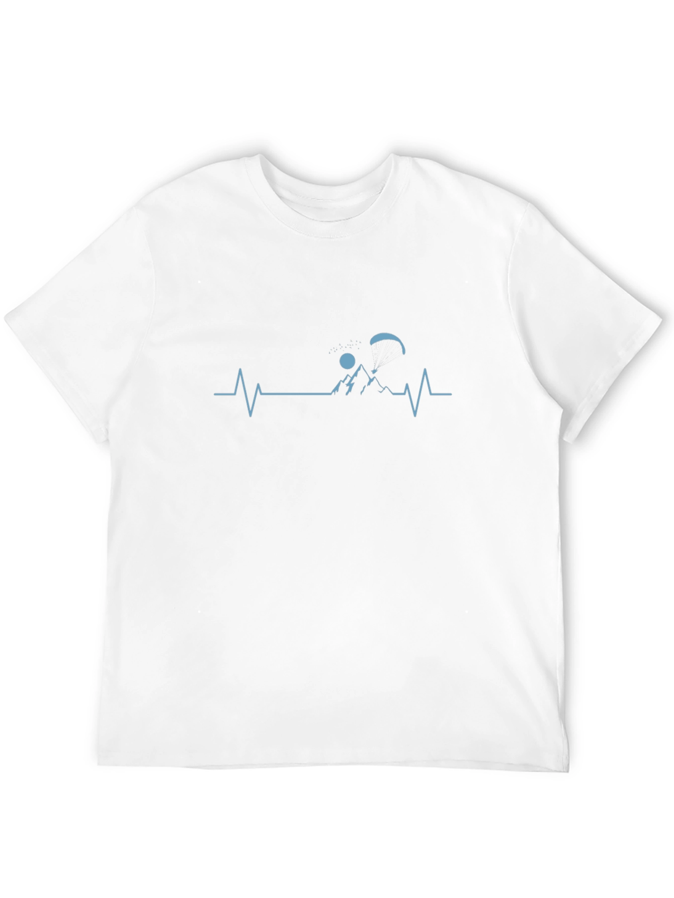 Paragliding Heartbeat Graphic T-Shirt - Black
