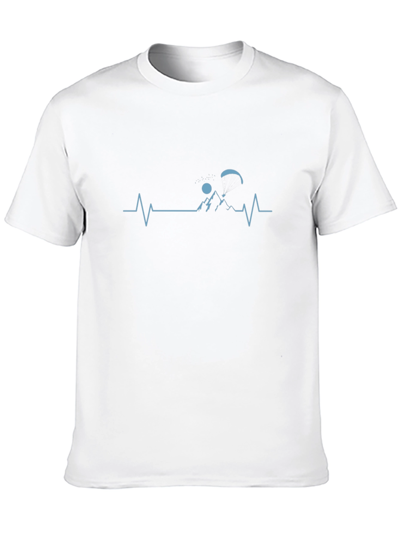 Paragliding Heartbeat Graphic T-Shirt - Black