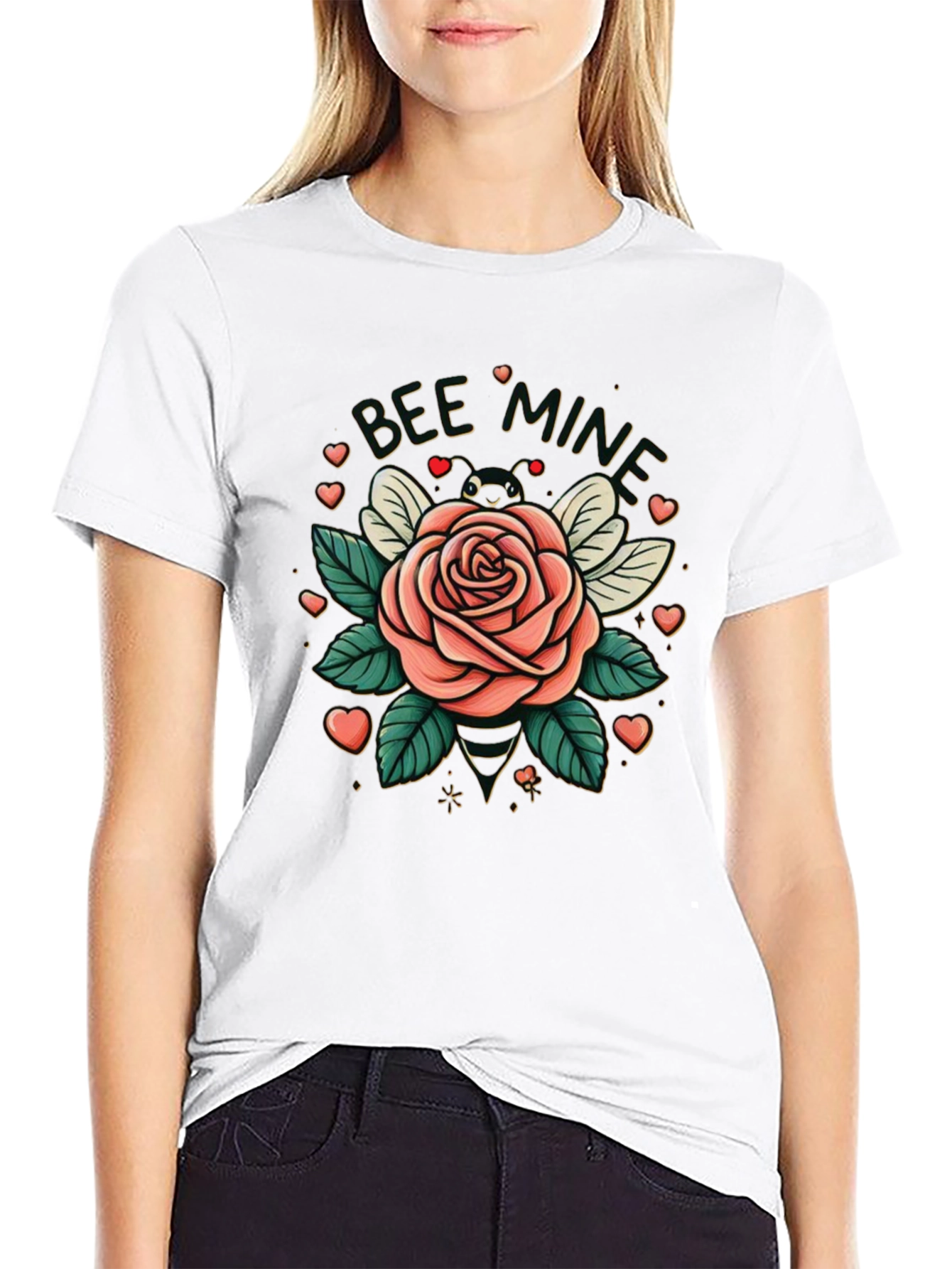 Bee Mine Rose Valentines Day T-Shirt
