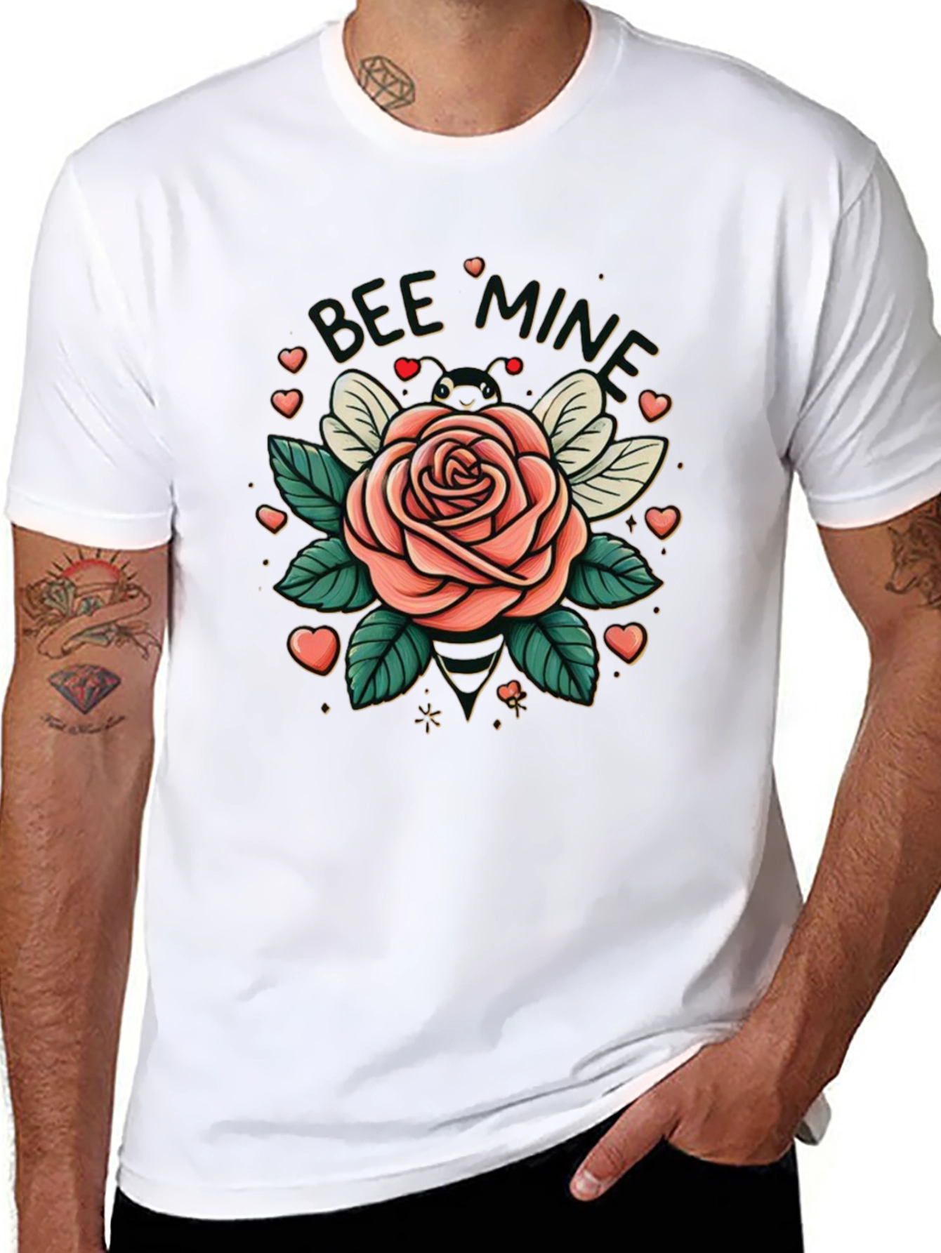 Bee Mine Rose Valentines Day T-Shirt