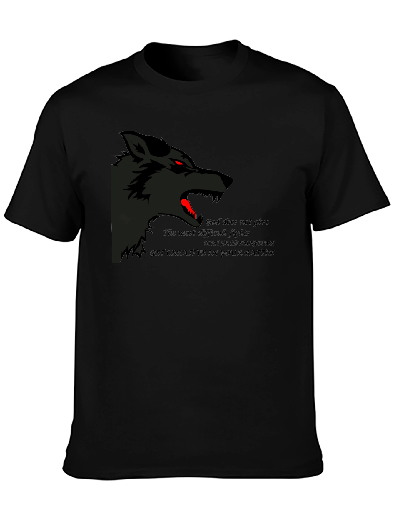 Wolf Graphic Black T-Shirt - Strength & Creativity