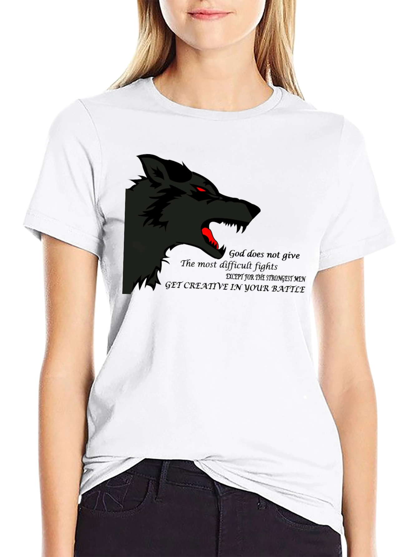 Wolf Graphic Black T-Shirt - Strength & Creativity