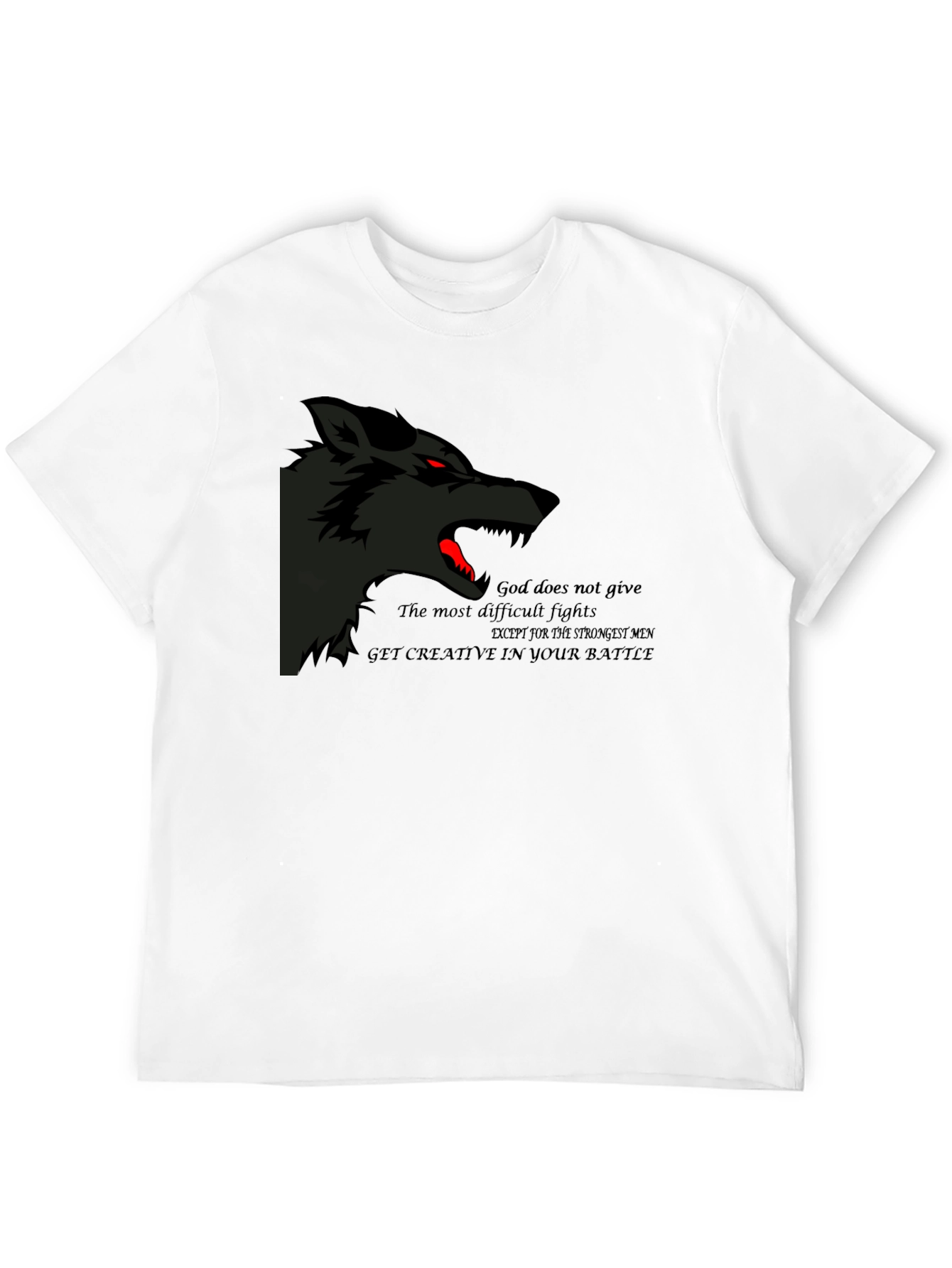Wolf Graphic Black T-Shirt - Strength & Creativity