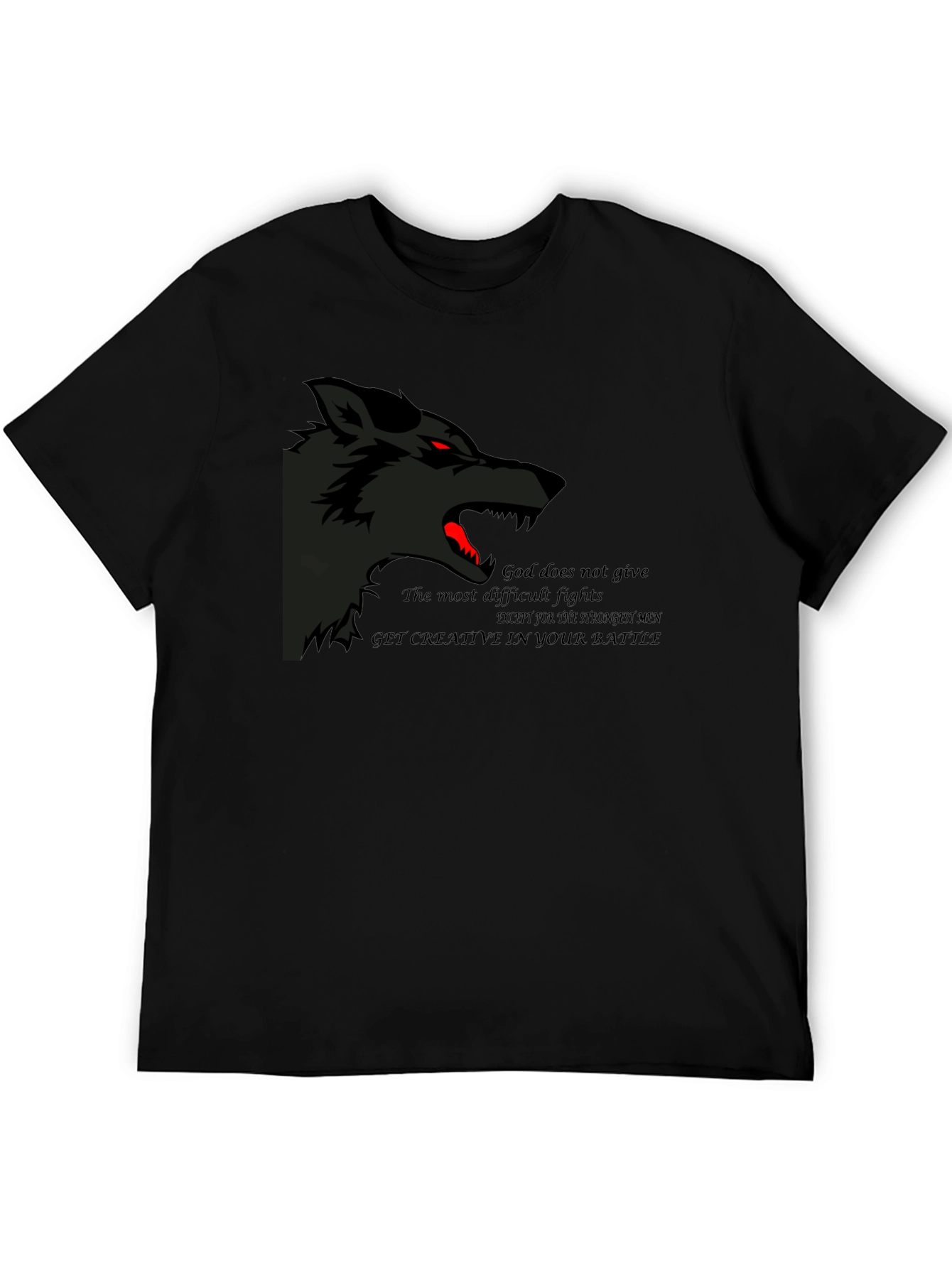 Wolf Graphic Black T-Shirt - Strength & Creativity