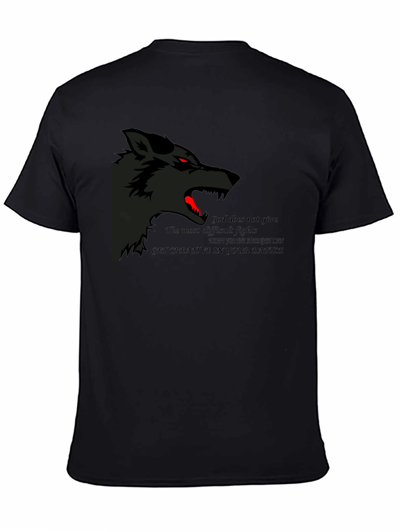 Wolf Graphic Black T-Shirt - Strength & Creativity