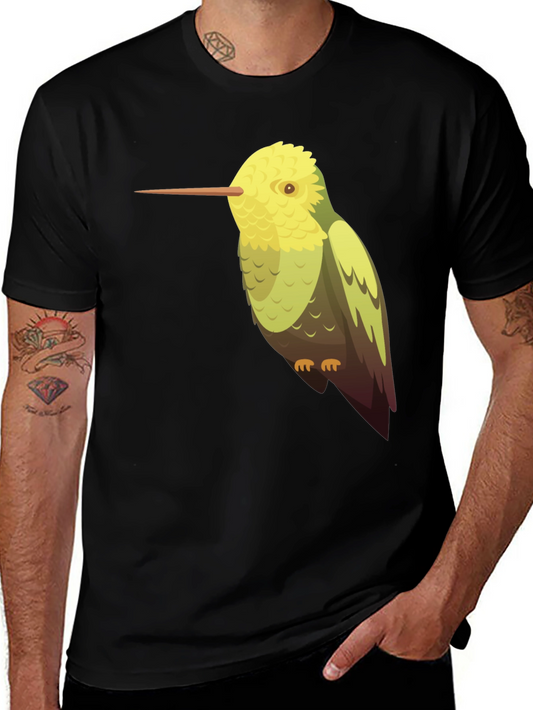 Hummingbird Graphic Tee - Black Cotton Blend