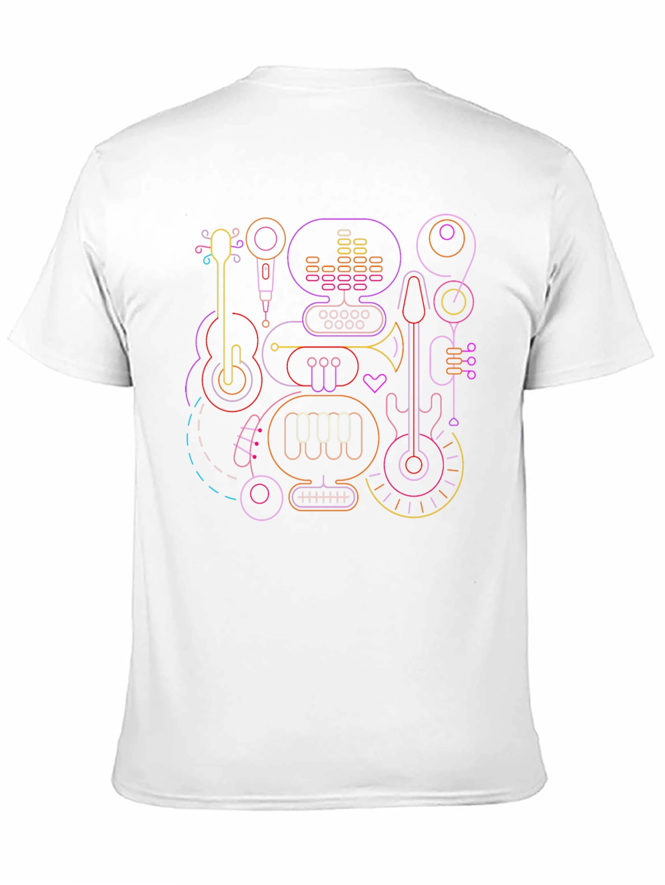 Neon Music Instrument Graphic T-Shirt