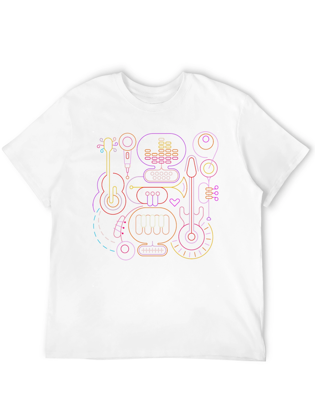 Neon Music Instrument Graphic T-Shirt
