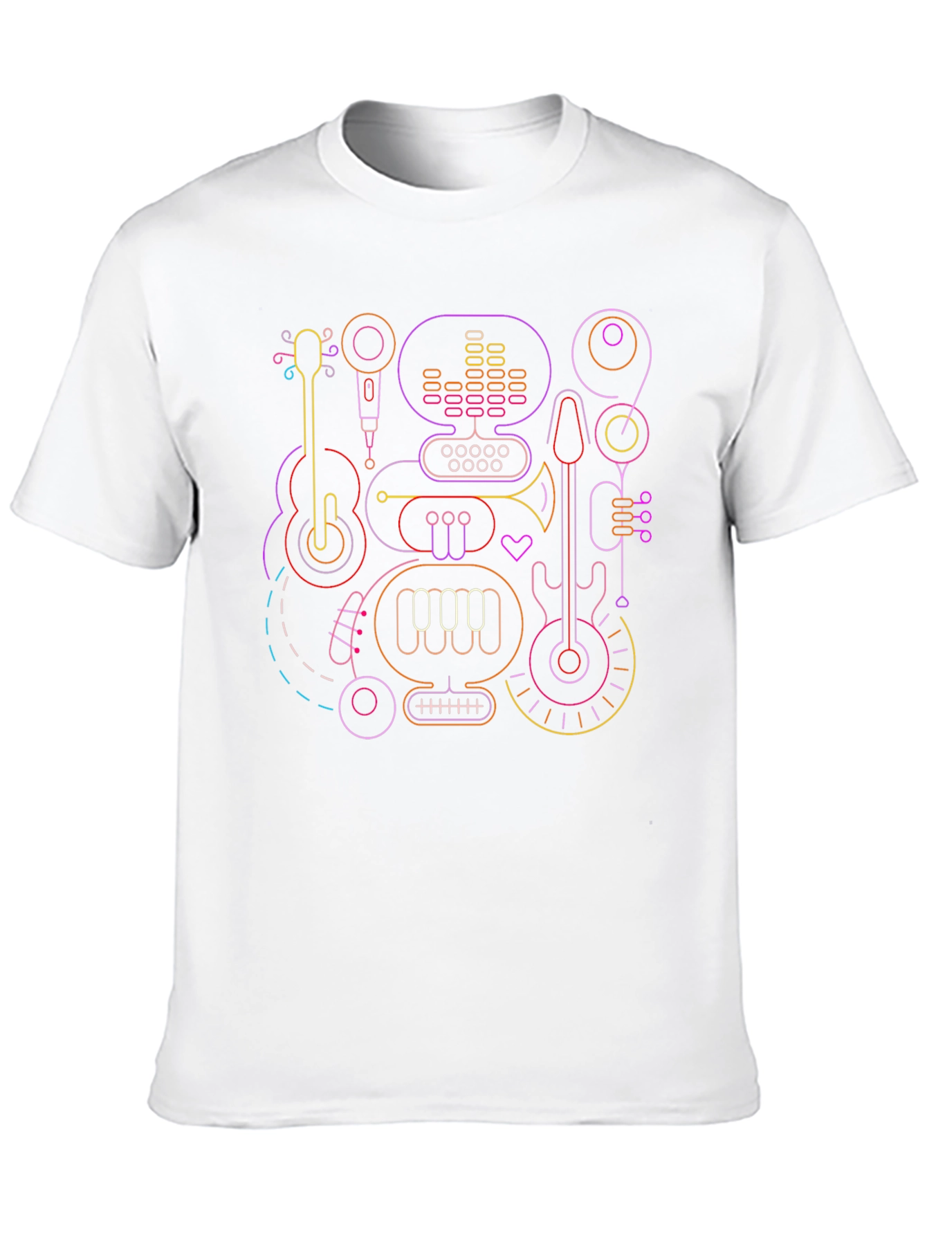 Neon Music Instrument Graphic T-Shirt