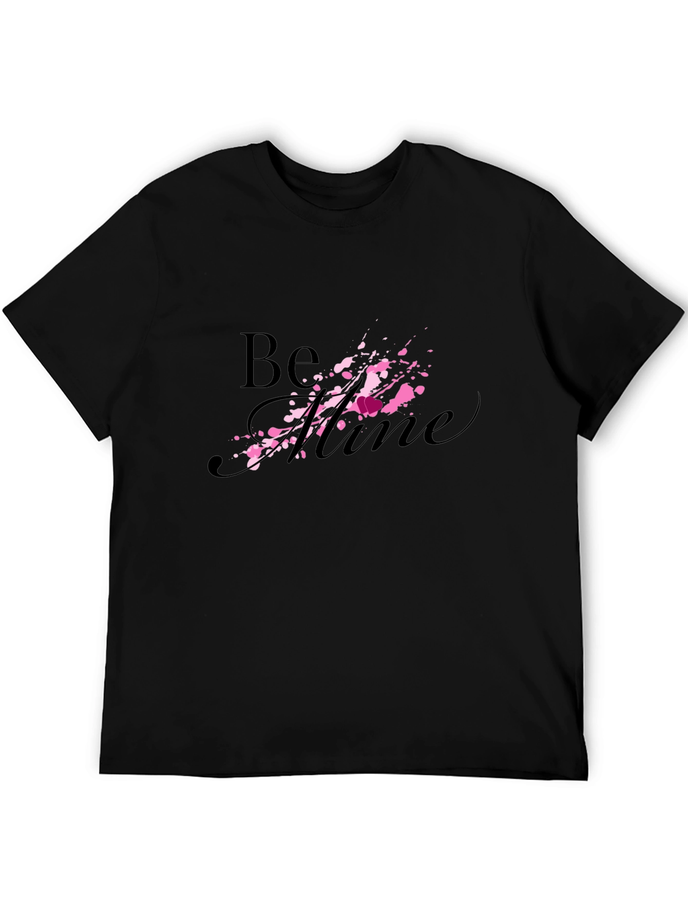 Be Mine Valentines Day Graphic Tee - Black