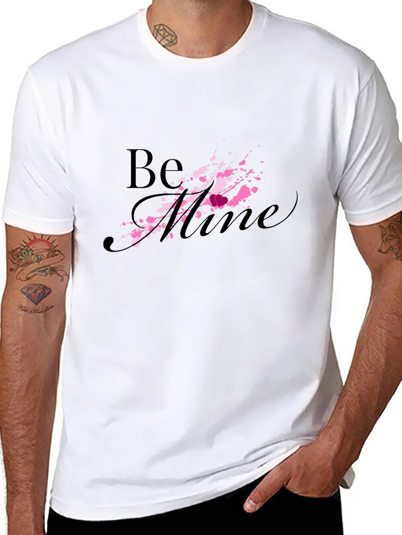 Be Mine Valentines Day Graphic Tee - Black