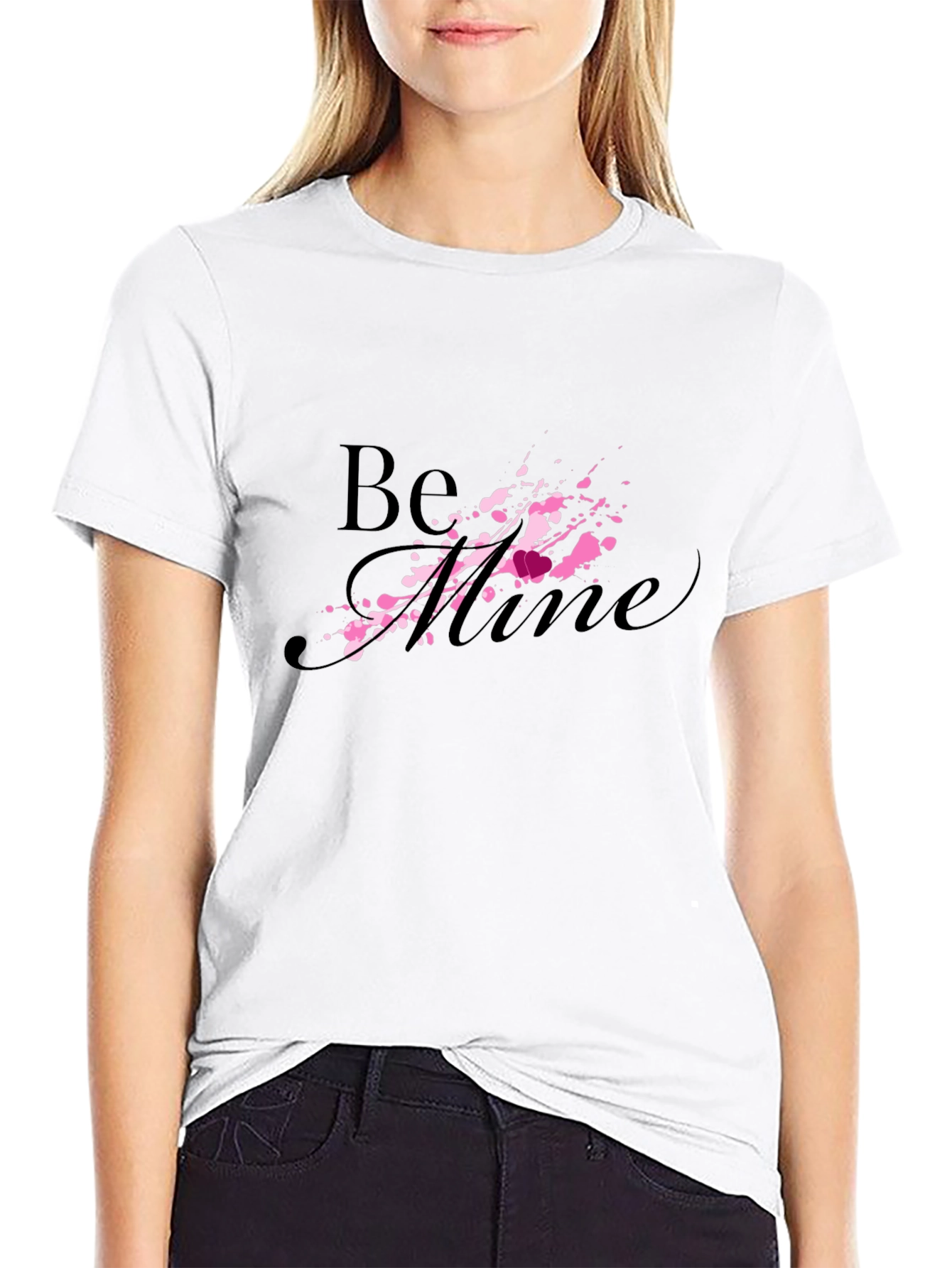 Be Mine Valentines Day Graphic Tee - Black