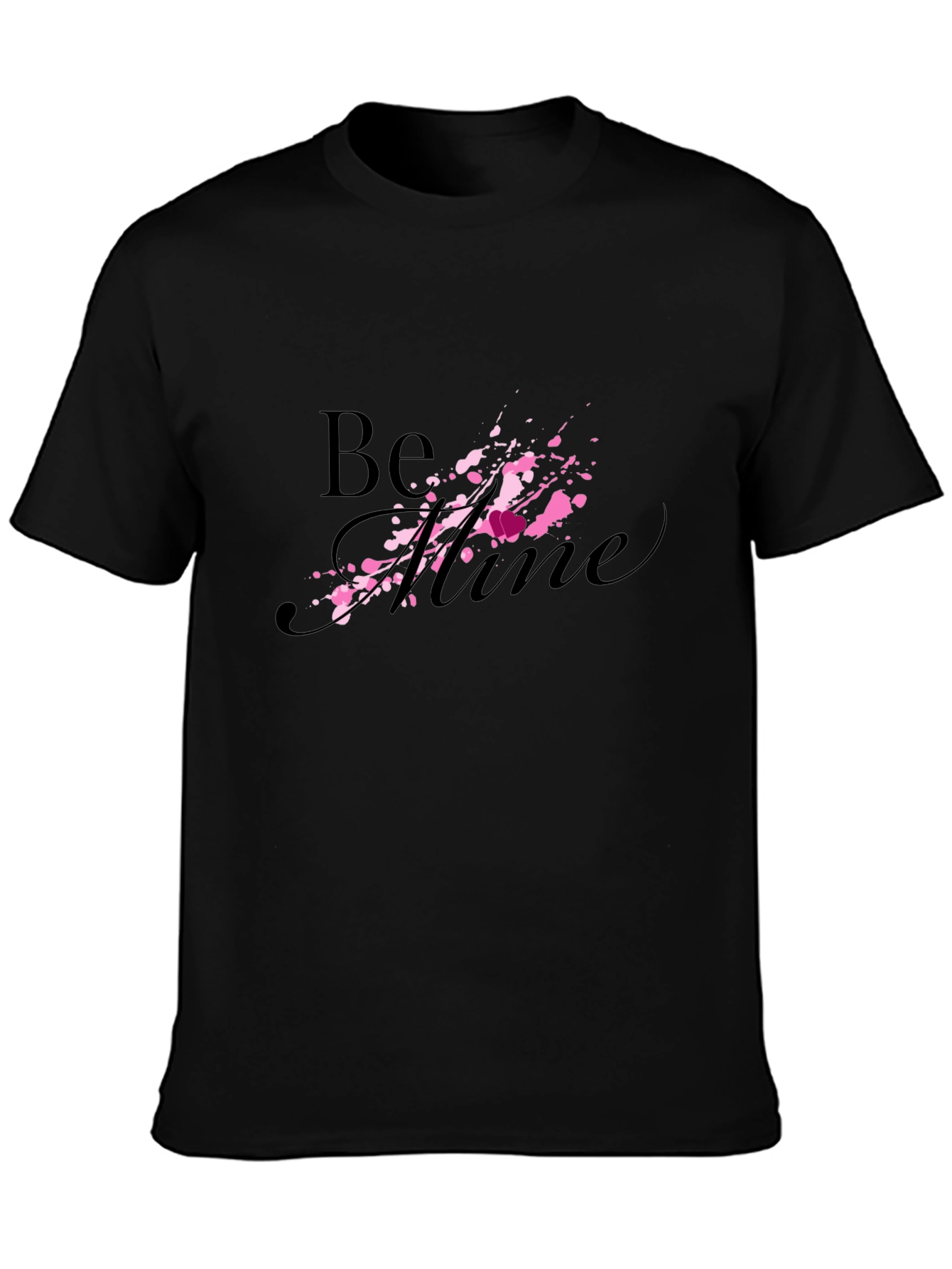 Be Mine Valentines Day Graphic Tee - Black