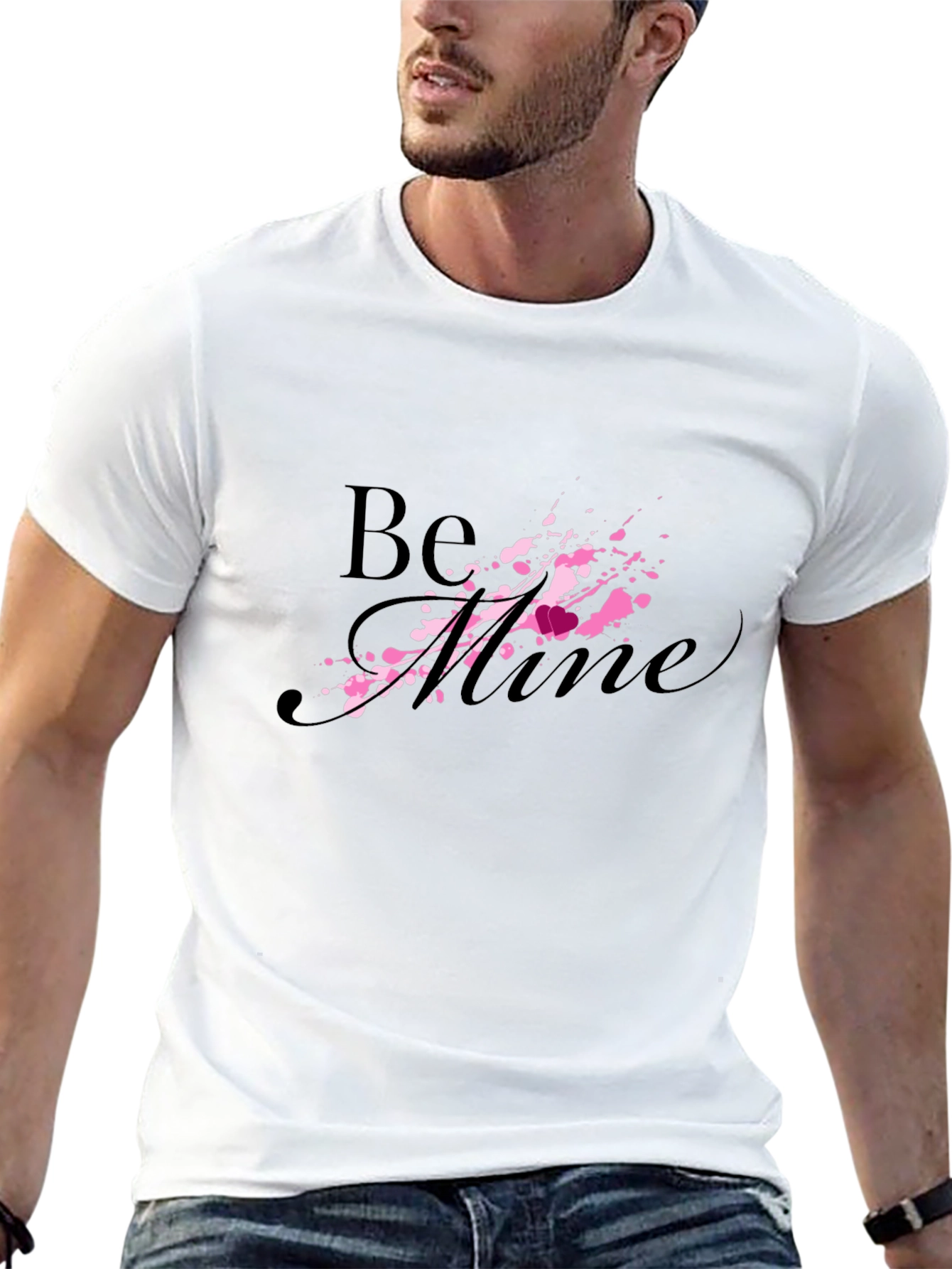 Be Mine Valentines Day Graphic Tee - Black